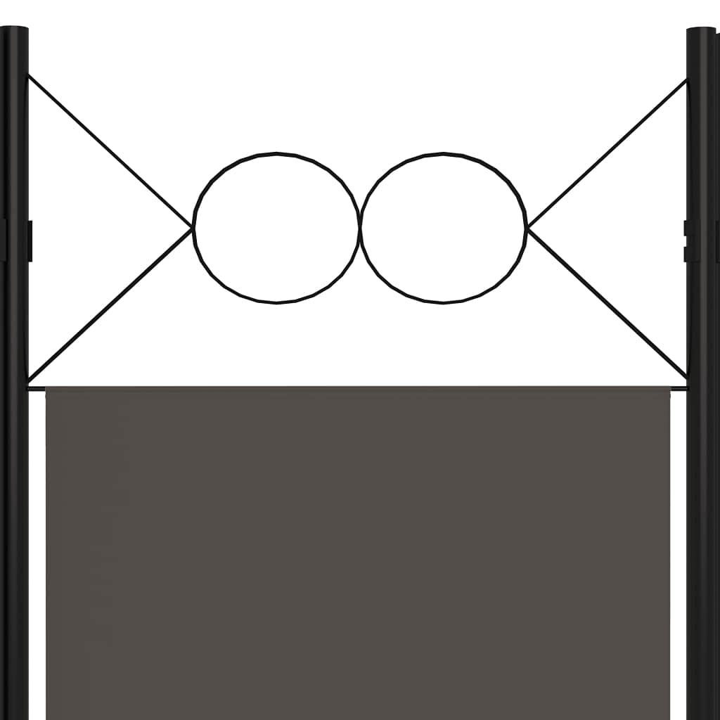 5-Panel Folding Room Divider Privacy Screen - Freestanding Office Partition with Industrial Modern Style in Anthracite - Perfect for Home, Office, Studio & Event Space Separation
