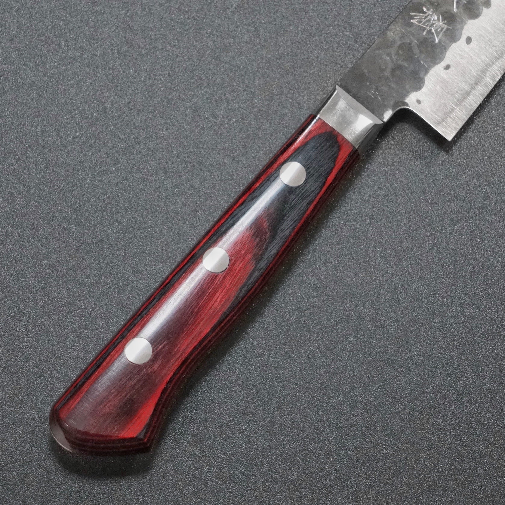 Premium Yoshimi Kato 150mm Hammered Aogami Super Blue Petty Knife with Bolster - Japanese Kitchen Knife for Precision Slicing, Peeling & Fruit Cutting