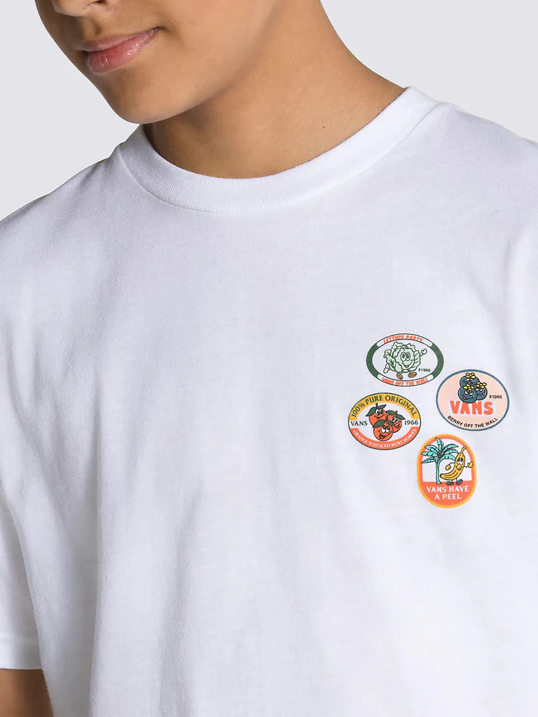 Vans Youth Fresh Pear Graphic T-Shirt - White | Soft Cotton Tee for Boys & Girls | Casual Wear, School Outfits & Everyday Style