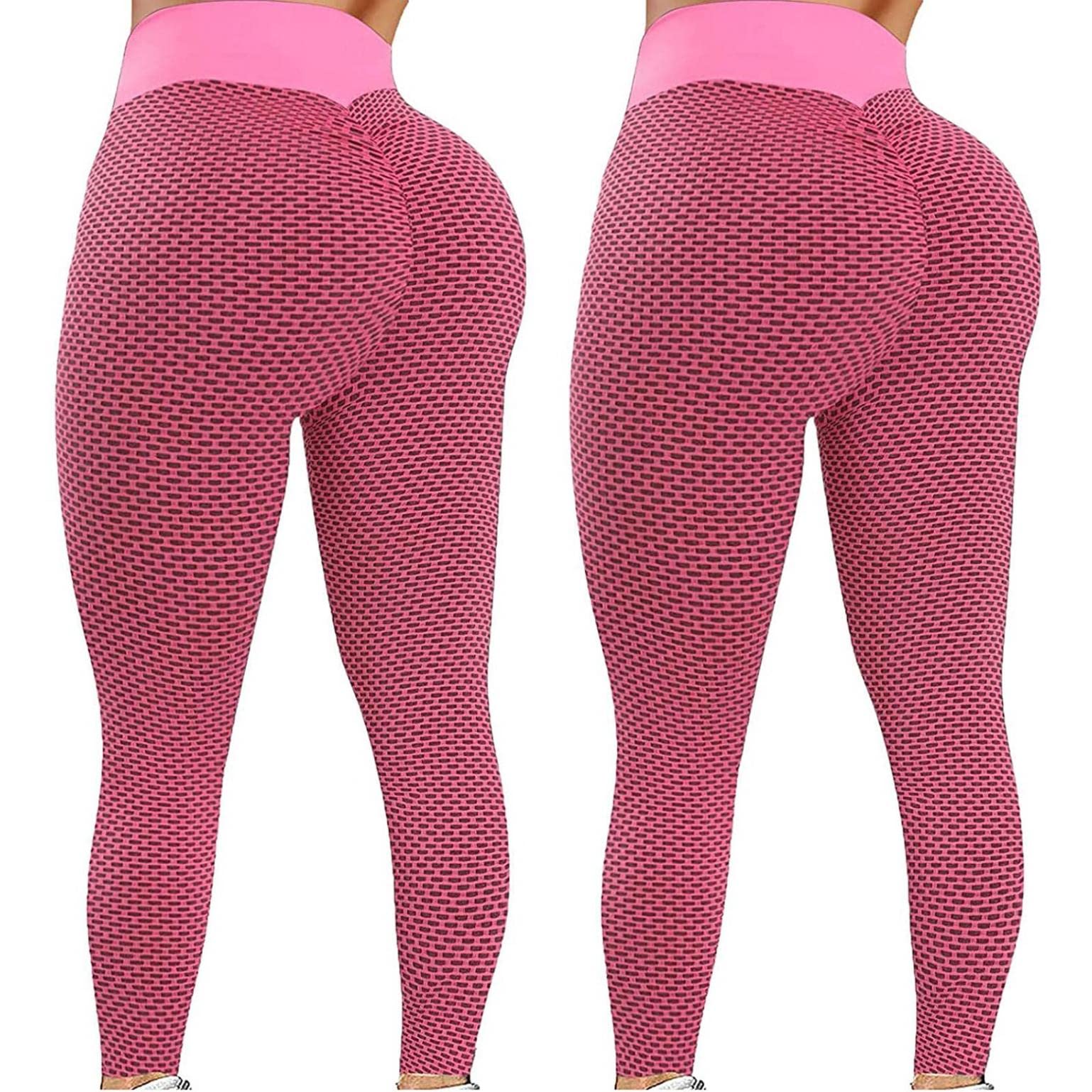 Manneey 2-Pack Women's High Waisted Leggings - Tummy Control & Butt Lifting Workout Pants - Solid Dark Blue Yoga Running Sports Leggings for Gym, Fitness & Everyday Wear