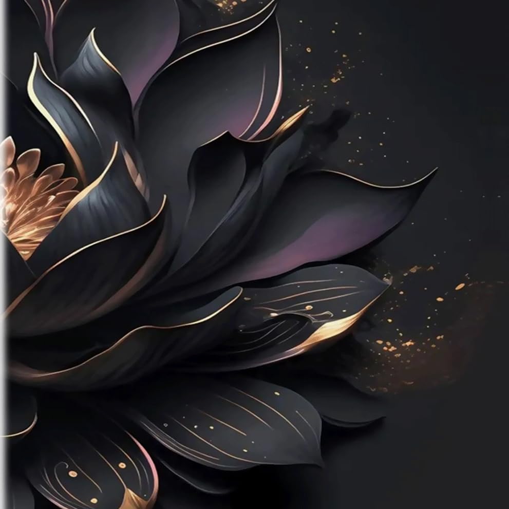 24 Black Flower