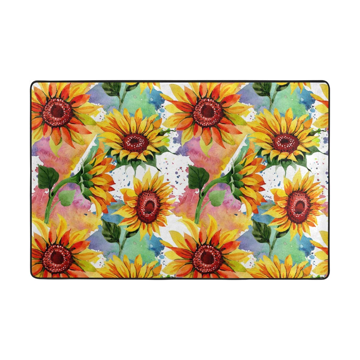 ALAZA Non-Slip Sunflower Doormat 24x36 Inch - Colorful Floral Printed Indoor/Outdoor Entrance Mat, Washable Bath & Floor Rug for Home Decor (Perfect for Front Door, Patio, Laundry Room & Bathroom)