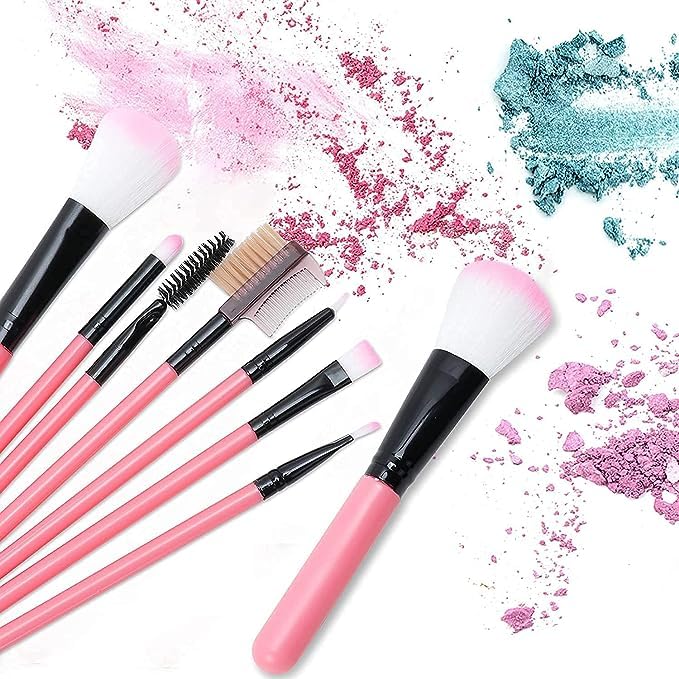 KAARM 12 Piece Makeup Brush Set with Storage Box & 2 Makeup Sponges - Professional Cosmetic Brushes for Foundation, Blending, Eyeshadow - Perfect for Travel & Everyday Makeup Application