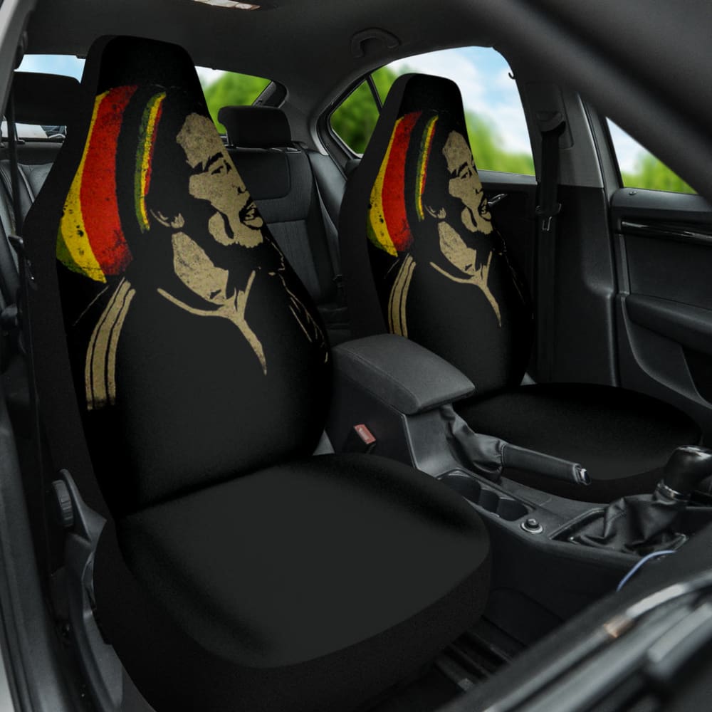 Bob Marley One Love Jamaica Reggae Custom Car Seat Covers - Premium Fit for Most Vehicles - Perfect for Reggae Fans & Car Enthusiasts