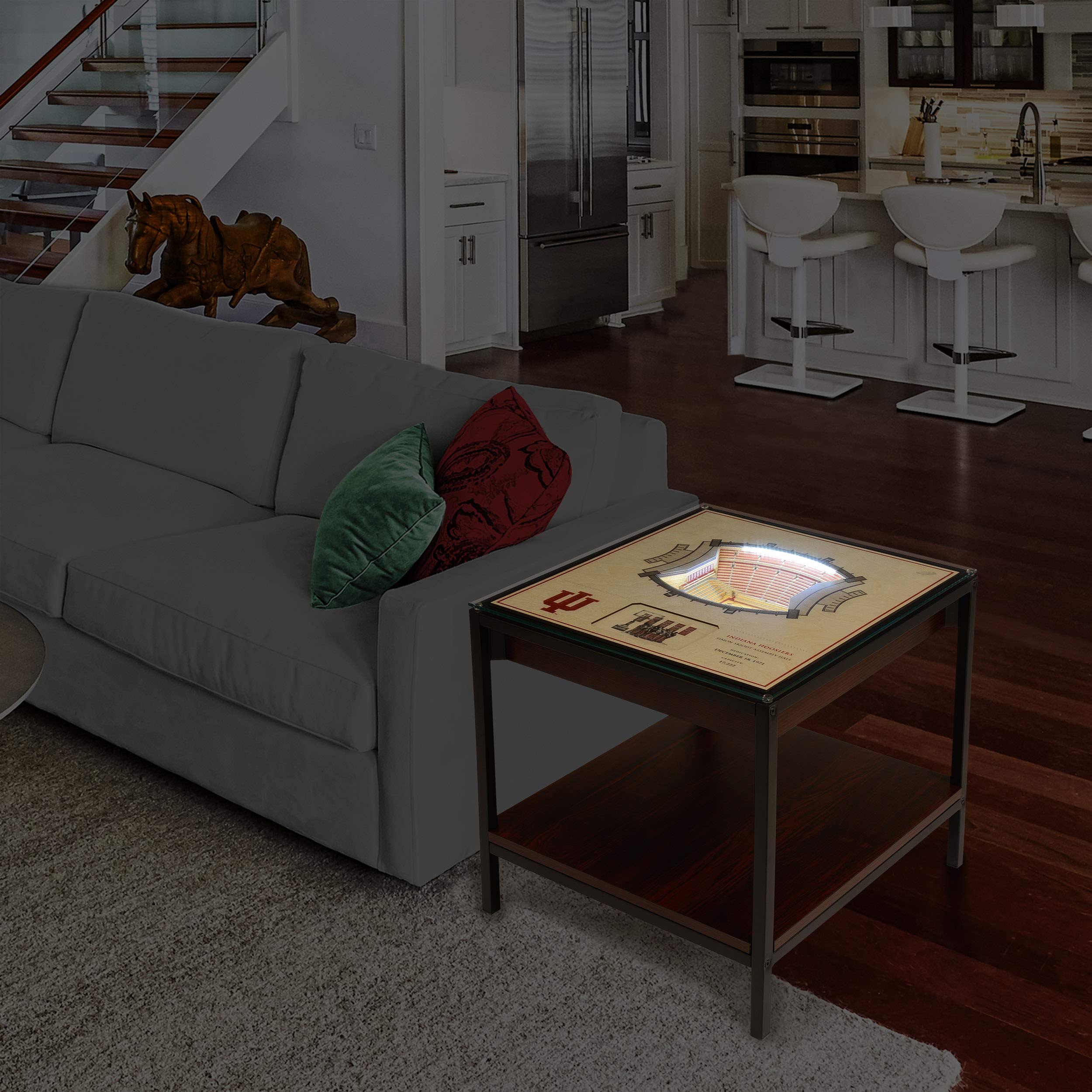 YouTheFan NCAA 25-Layer 3D StadiumView LED Lighted End Table - Perfect for College Football Game Nights, Man Cave Decor & Sports Fan Gifts