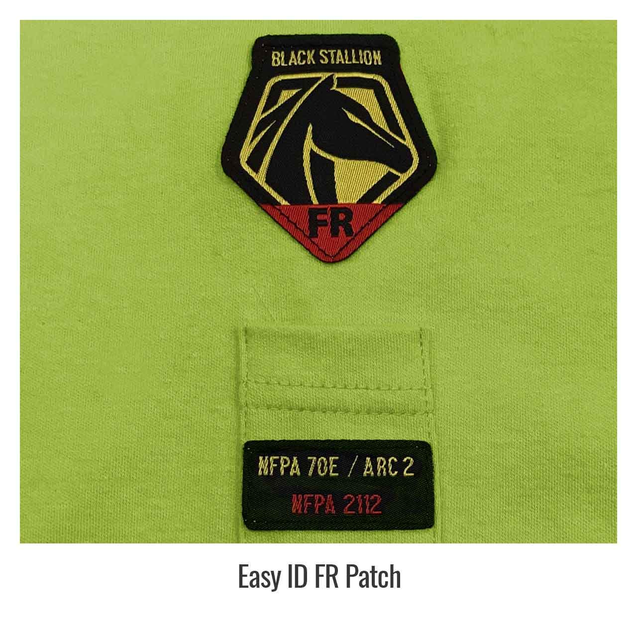 Black Stallion TF2511 NFPA 2112 & NFPA 70E Certified Flame Resistant Cotton Long Sleeve T-Shirt with Reflective Tape - Lime Green, Size Medium - Ideal for Electrical Work, Oil & Gas Industry, and Hazardous Work Environments