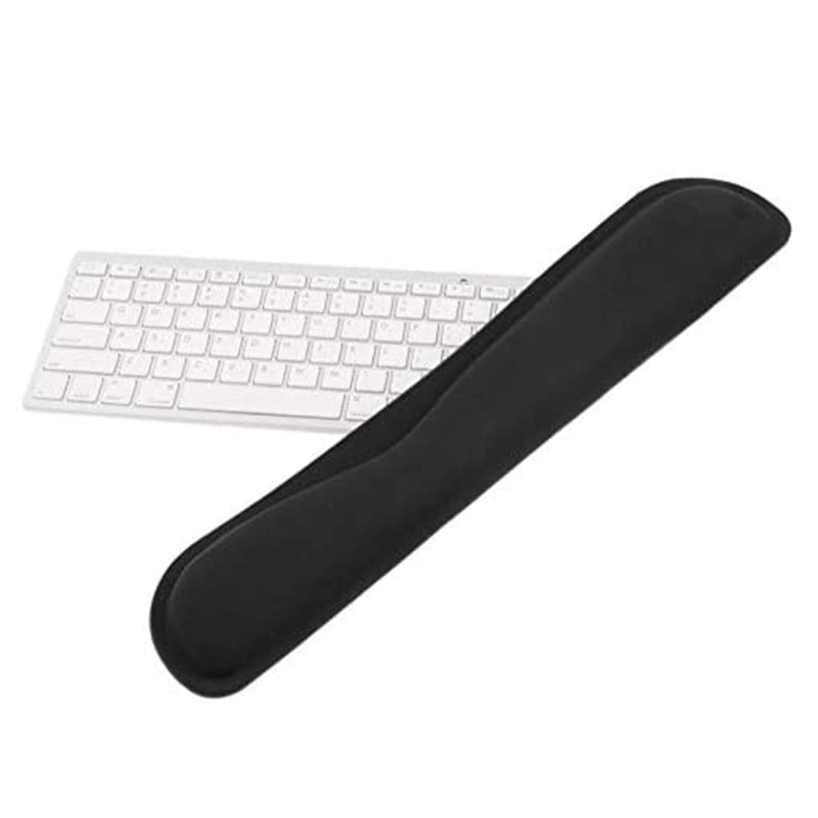 Anti-Slip Black Gel Wrist Rest Support Pad for PC & Gaming Keyboard - Ergonomic Comfort & Hand Relief for Office Work & Long Gaming Sessions - Black