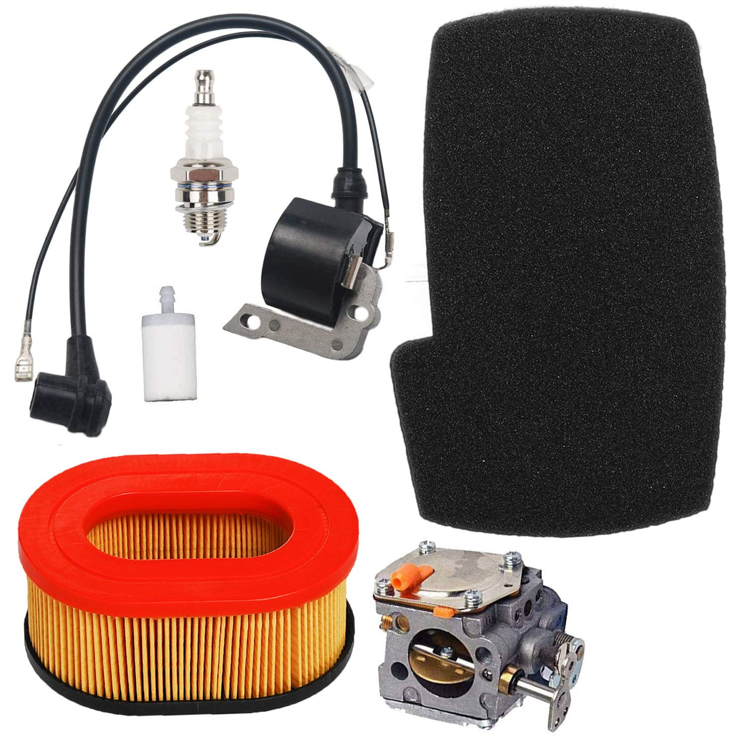 HIFROM Air Filter, Pre Cleaner, Carburetor, Ignition Coil, Spark Plug & Fuel Filter Tune Up Kit - Compatible with Partner K650 K700 Cut-Off Saws Engine (506-22-42-01, 506-22-63-01) - Perfect for Engine Maintenance & Performance Enhancement
