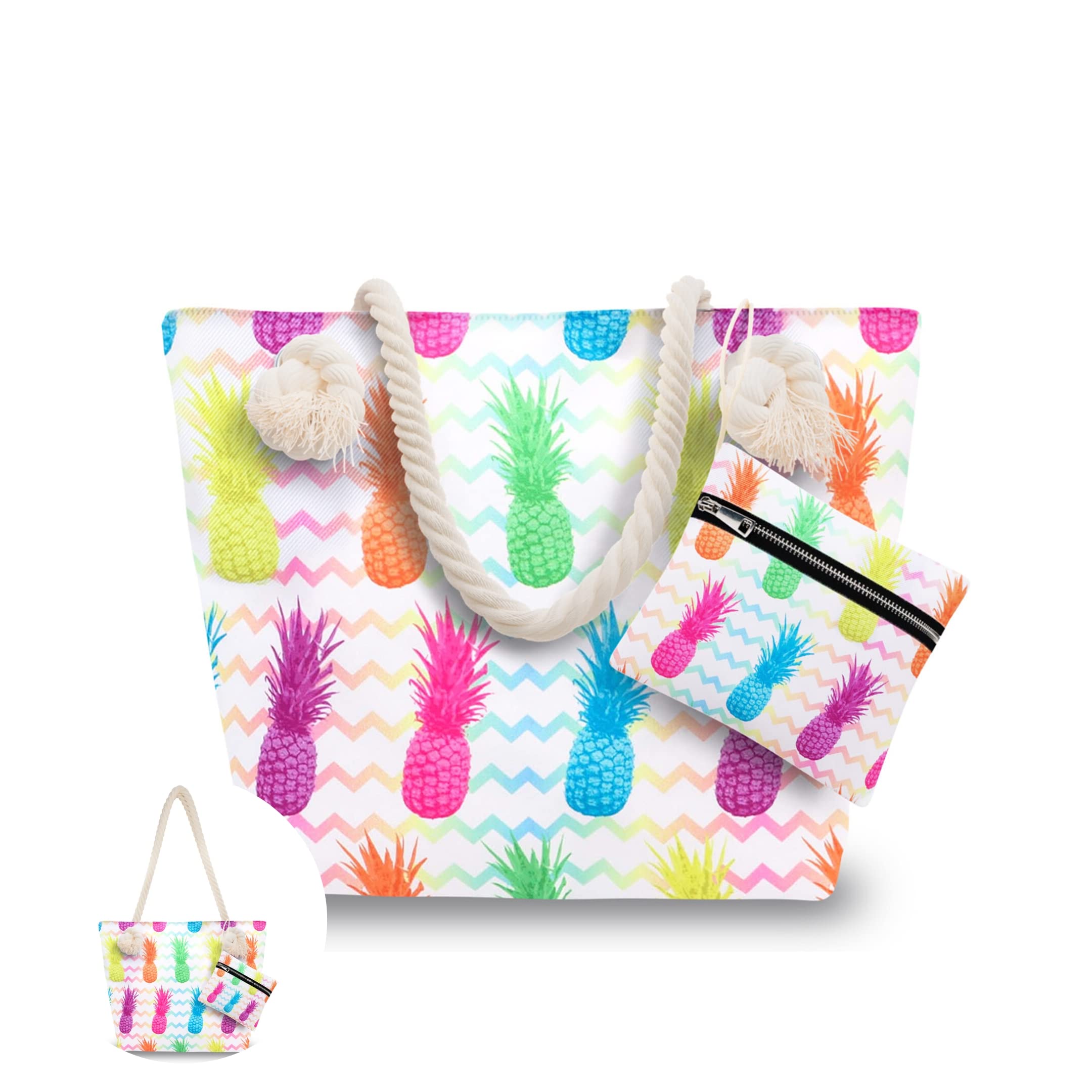 Stylish Rave Envy Beach Tote Bag for Women - Waterproof Zippered Pool & Travel Bag - Perfect for Beach Trips, Pool Parties & Weekend Getaways