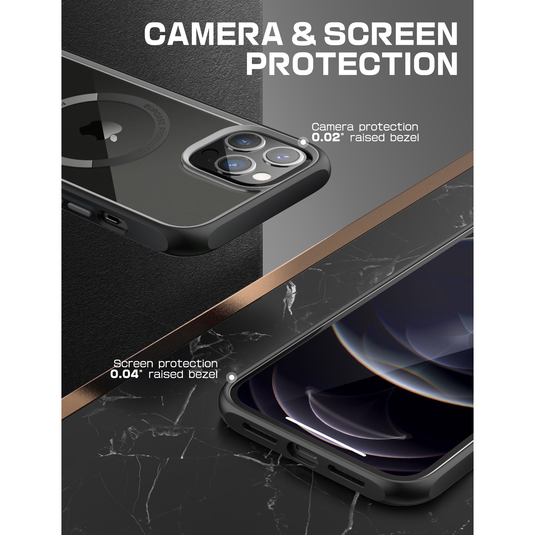iPhone 13 Pro Case 6.1 Inch - Unicorn Beetle MAG Slim Clear Protective Cover with MagSafe Compatibility (Black) | Perfect for Everyday Use, Work & Travel Protection