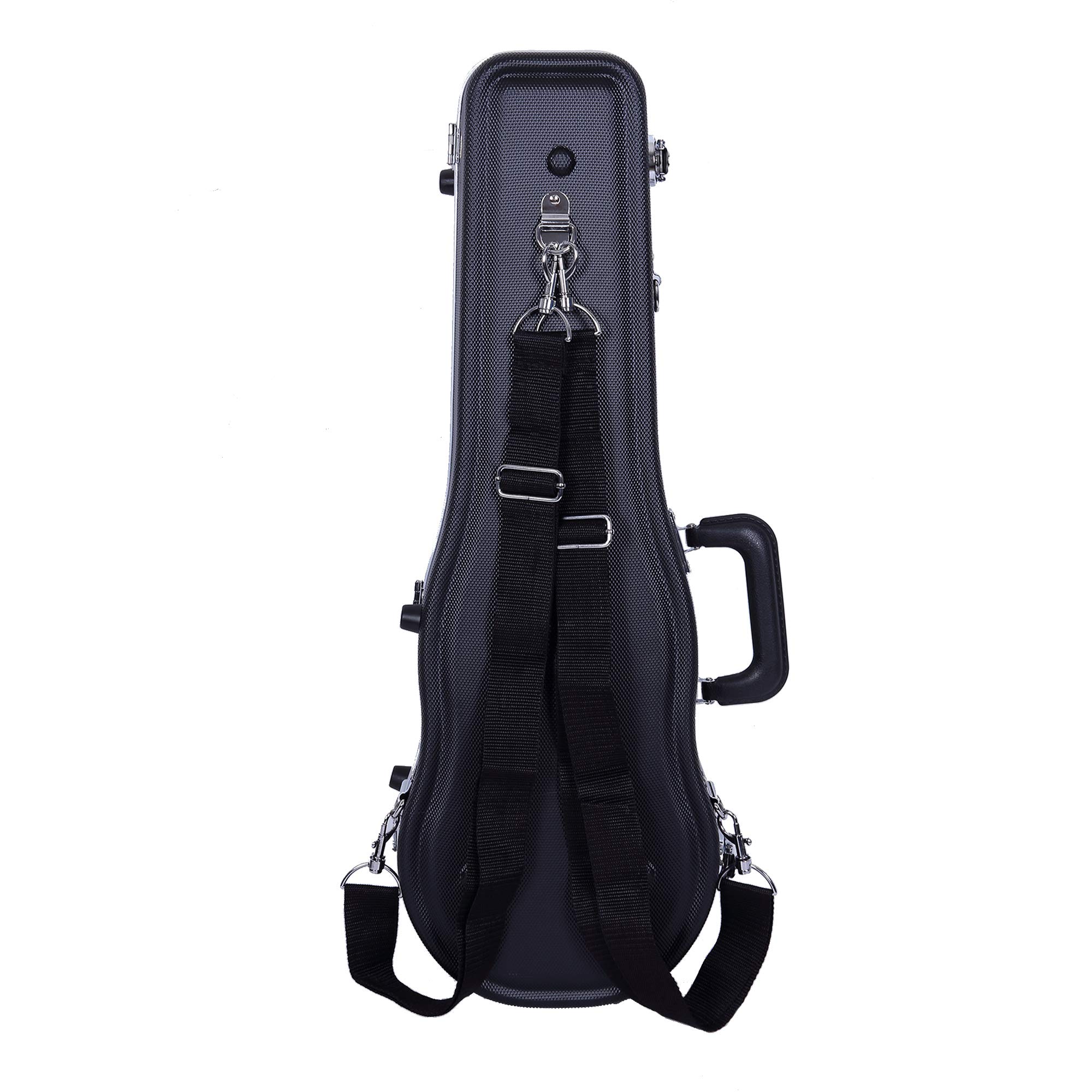 Crossrock 3/4 Violin Case Backpack - Lightweight Durable Black Violin Case with Shoulder Straps & Storage Pocket (CRA800SVTBK) - Perfect for School, Travel & Music Lessons