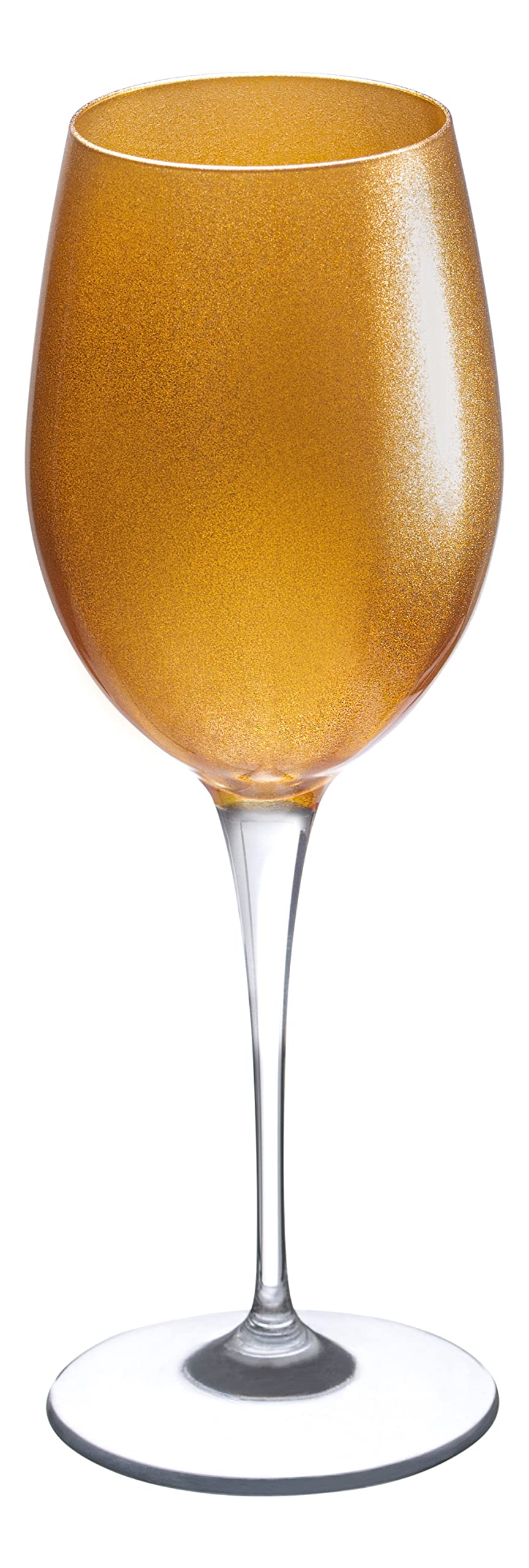 Premium Barksi Goblet Set of 6 - Elegant 14oz White Wine & Water Glasses with Gold Decoration, European Made Stemware for Fine Dining & Special Occasions