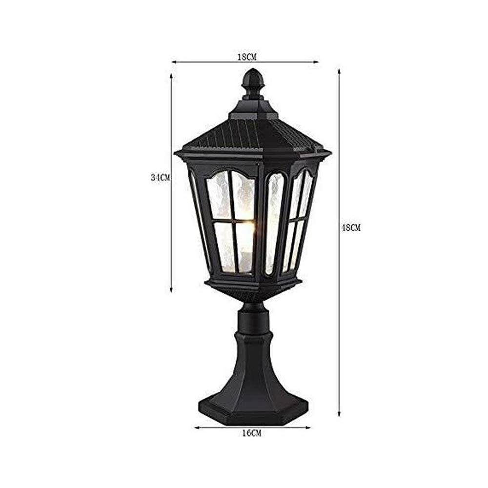 Waterproof IP65 Outdoor Courtyard Lamp - Aluminum Die-Casting Garden Light with Glass Shade for Villa, Fence, Wall, Doorpost, Lawn & Street Lighting | Landscape Decoration & Pathway Illumination