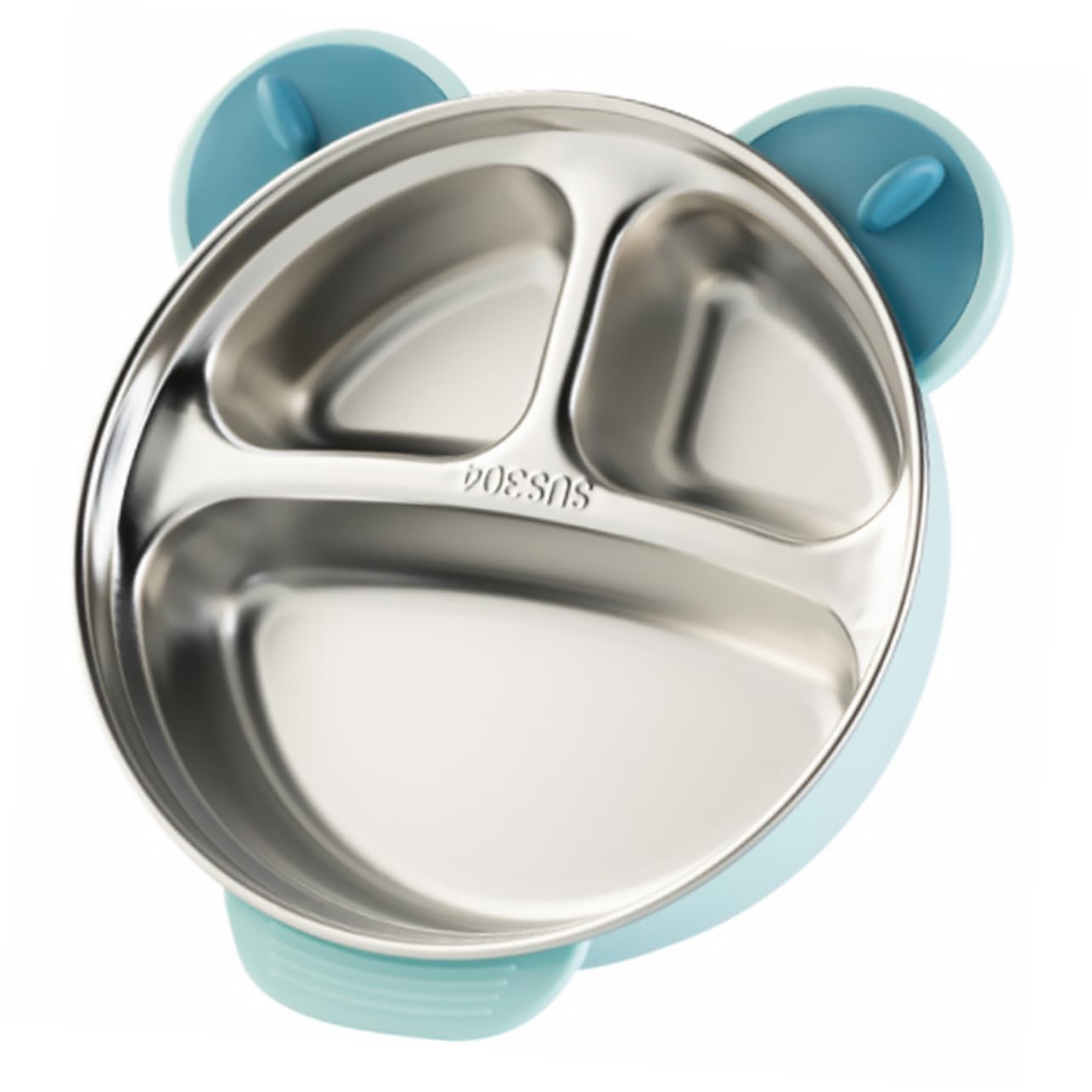 Hoement Stainless Steel Baby Food Warming Bowl with Suction Base - Non-Slip Toddler Feeding Plate for Complementary Foods - Perfect for Home, Travel & Daycare Use