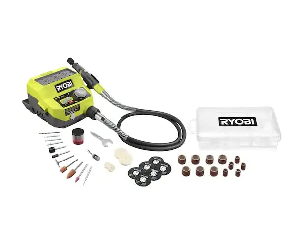 Ryobi 18V Cordless Rotary Tool Station - Perfect for DIY Projects, Woodworking, Metal Engraving & Crafting
