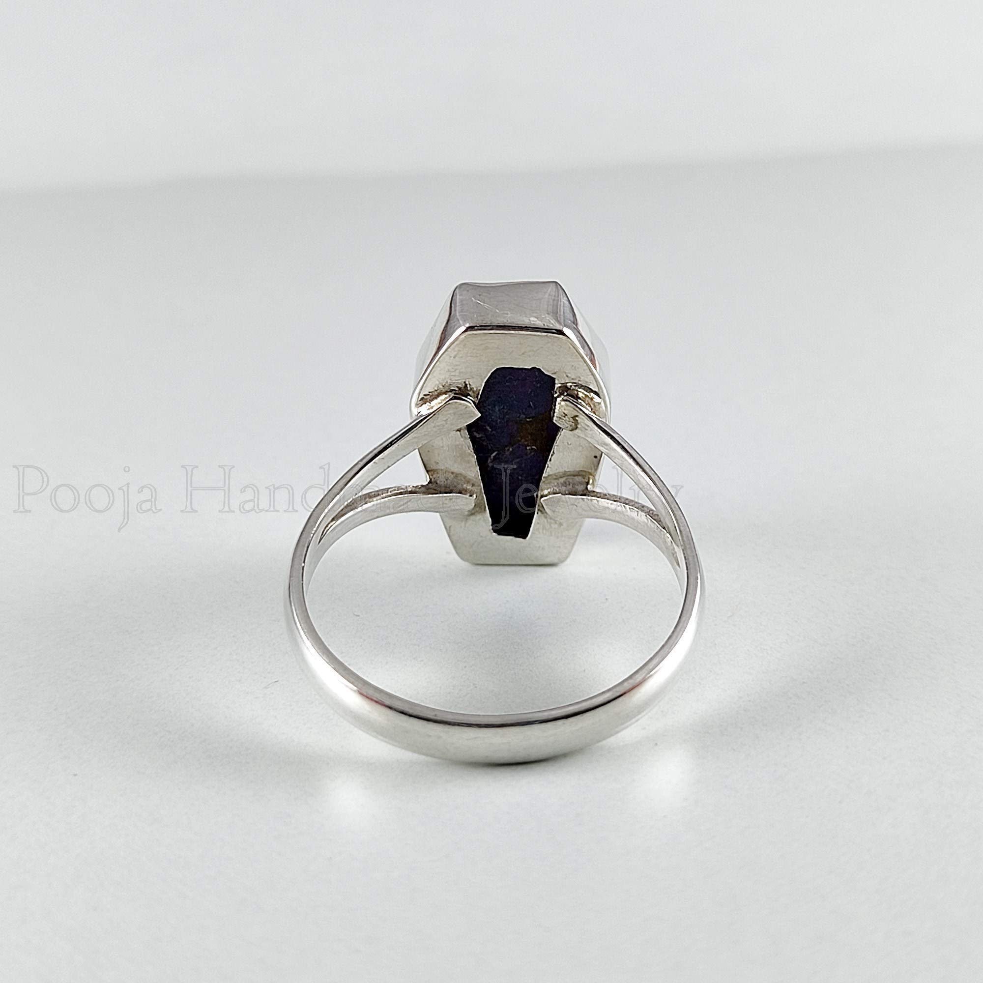 Handmade 925 Silver Coffin Ring with Purple Copper Turquoise - Boho Delicate Jewelry for Women, Anniversary Gift, Promise Ring - Perfect for Weddings, Parties & Special Occasions