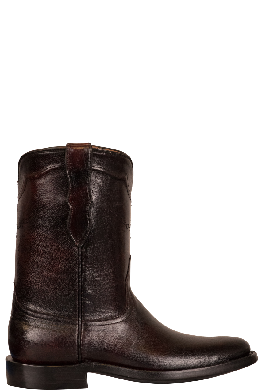 Black Jack Brush Off Goat Roper Boots in Black Cherry - Western Cowboy Boots for Men | Durable Leather Work Boots for Rodeo, Ranch & Outdoor Activities