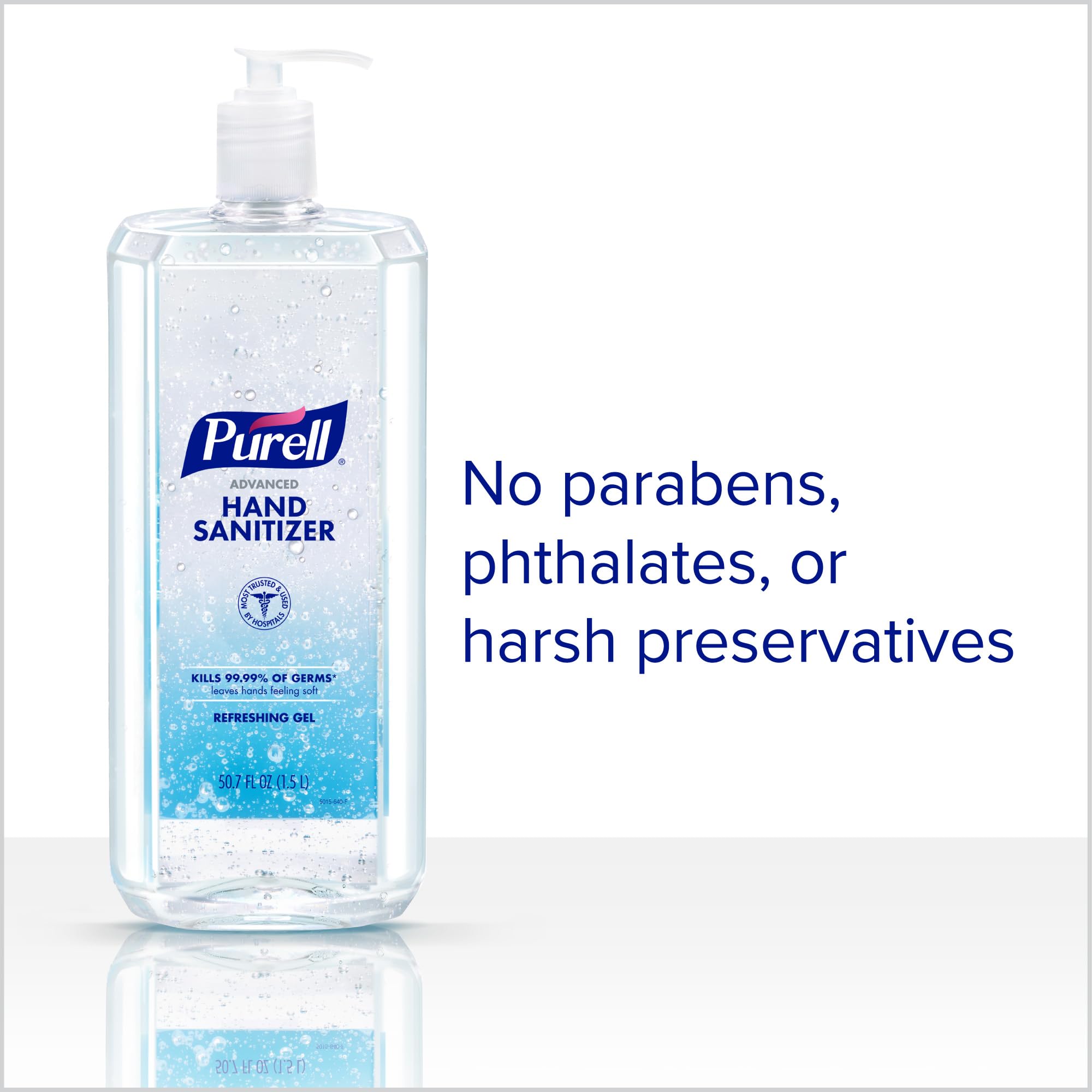Purell Advanced Hand Sanitizer Refreshing Gel with Clean Scent | 1.5L Pump Bottle (Pack of 1) | Kills 99.99% Germs | Alcohol-Based Sanitizer for Home, Office & Travel | 5015-04