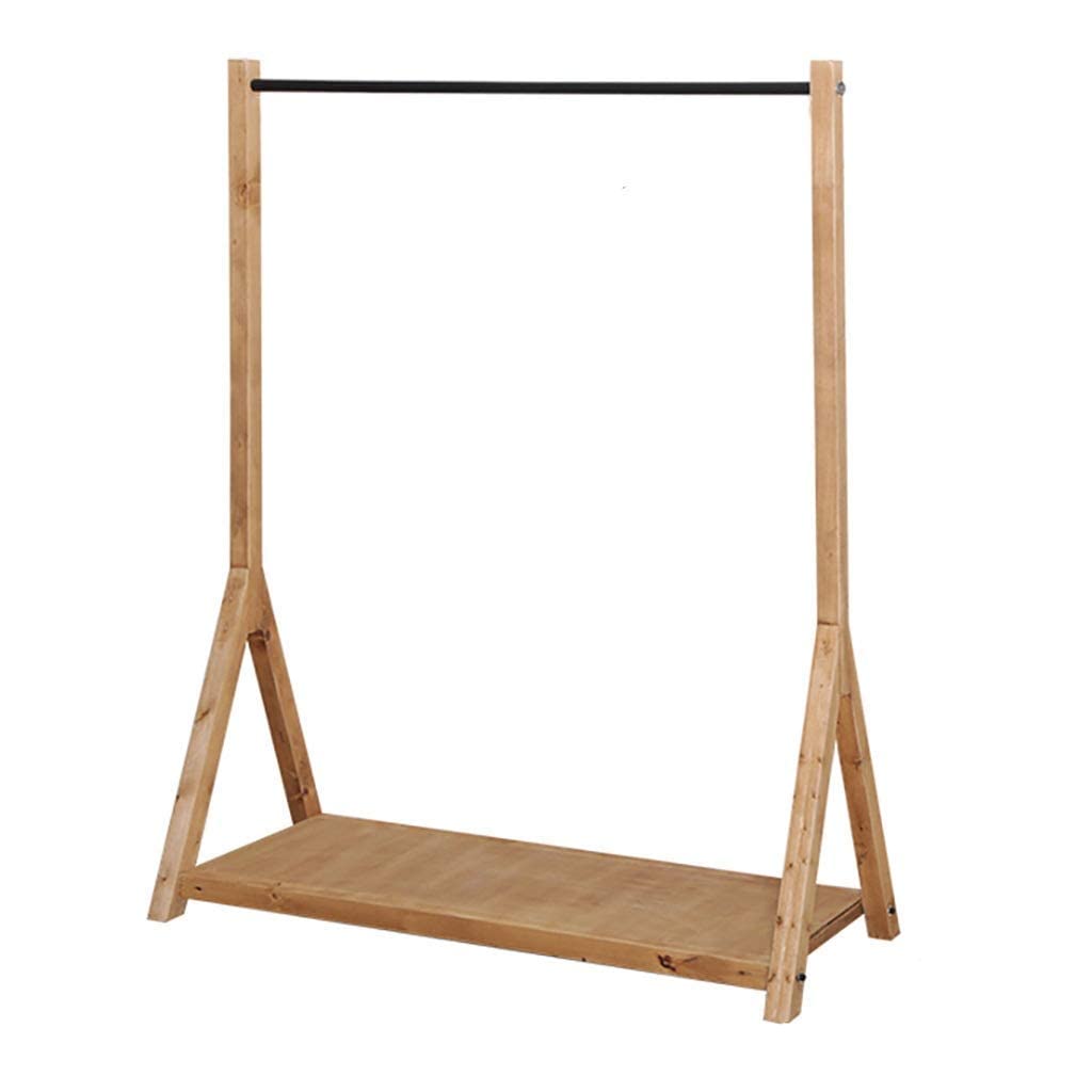 Solid Wood Coat Rack - Heavy Duty Clothes Stand for Bedroom, Balcony & Clothing Stores | Multi-Functional Garment Hanger Display for Men & Women's Wardrobe Organization
