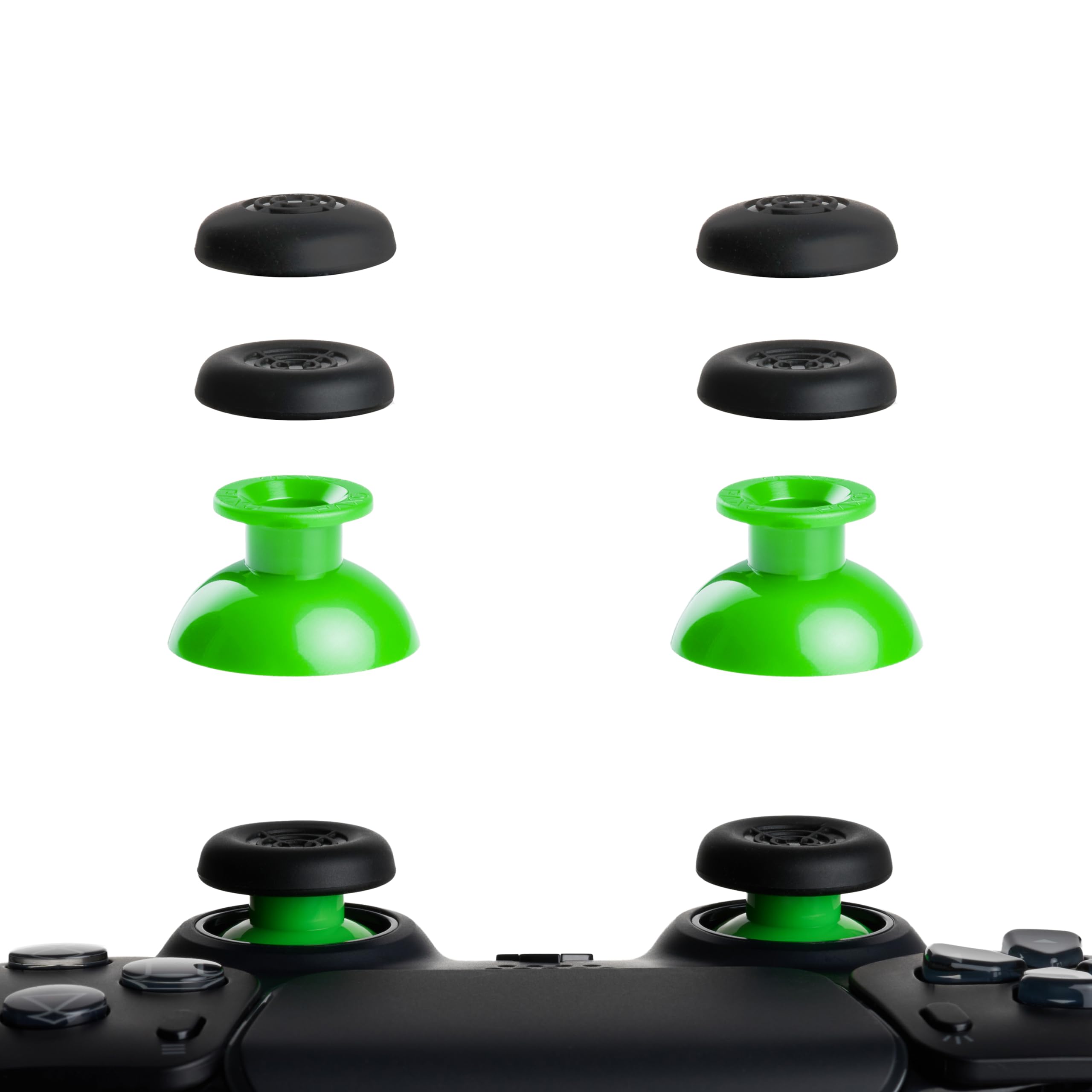 PAXO ® SmartSticks - Professional PS5 Controller Joysticks | Flexible, Ergonomic & Stylish Design | Secure Grip, Patented Quick-Change System, Analog Thumbsticks | Green PS5 Accessories for Enhanced Gaming Performance - Perfect for FPS, Racing & Action Games