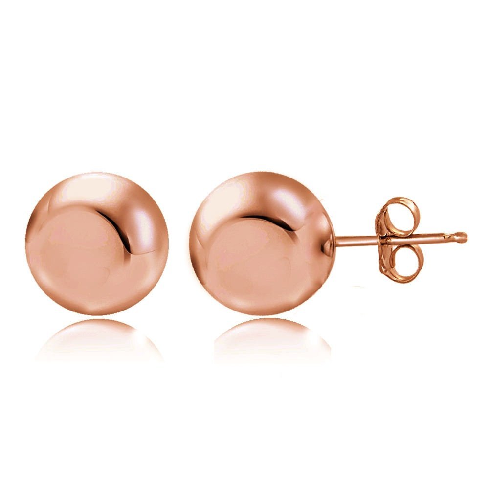 Sterling Silver Polished Bead Stud Earrings for Women - Minimalist Elegant Jewelry for Everyday Wear, Parties & Gifts