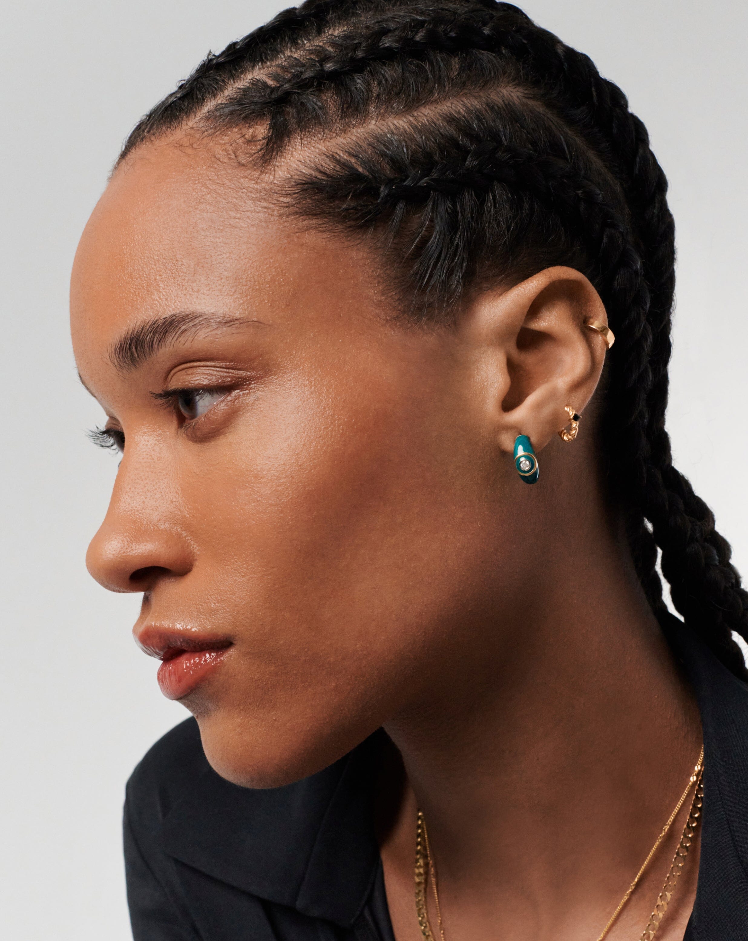 Stylish Enamel & Stone Dome Small Hoop Earrings for Women - Trendy Boho Jewelry for Everyday Wear & Special Occasions