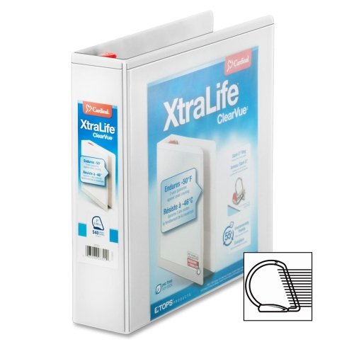 Wholesale CASE of 15 - Cardinal Xtralife ClearVue Locking Slant-D Ring Binders, 2 Inch Capacity, 11x8.5 Inches, White - Perfect for Office Organization, School Supplies, and Document Storage