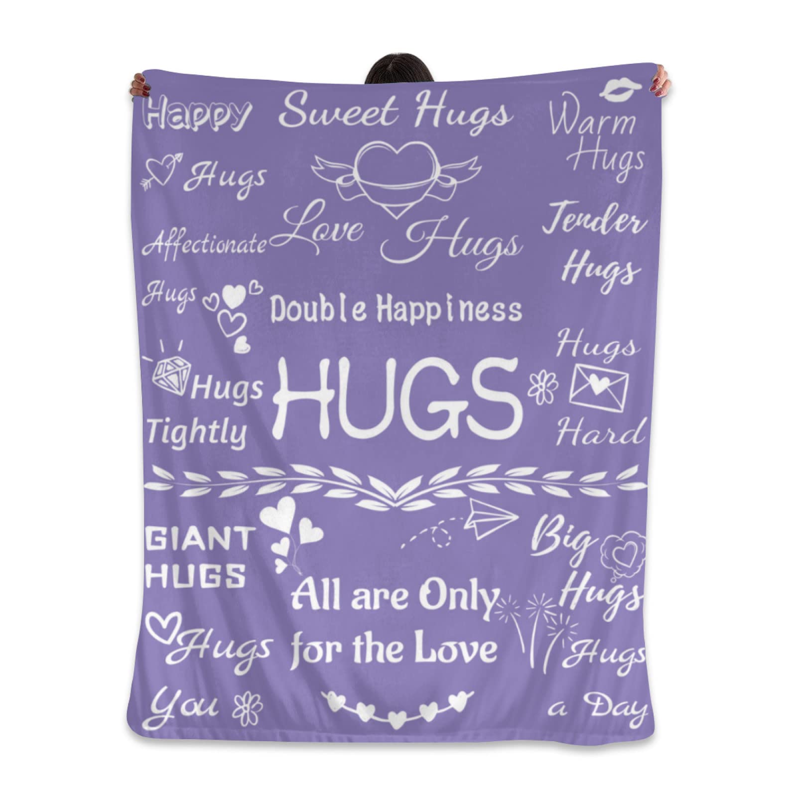 Healing Hugs Blanket - Soft Comfort Blanket for Positive Energy, Love & Hope | Get Well Soon Gift for Women & Men | Sympathy Gift for Patients (80x60 inches) - Perfect for Recovery, Relaxation & Emotional Support