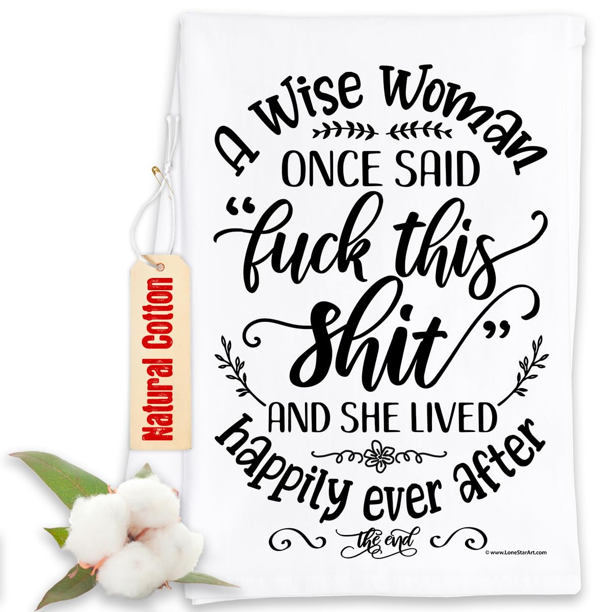 Funny Kitchen Towels with Sayings - Wise Woman Quote Dish Towels - Cute Decorative & Multi-Use Kitchen Towels for Women - Perfect Housewarming Gift & Kitchen Decor Accessory (Great for Gag Gifts, Bridal Showers & Everyday Use)