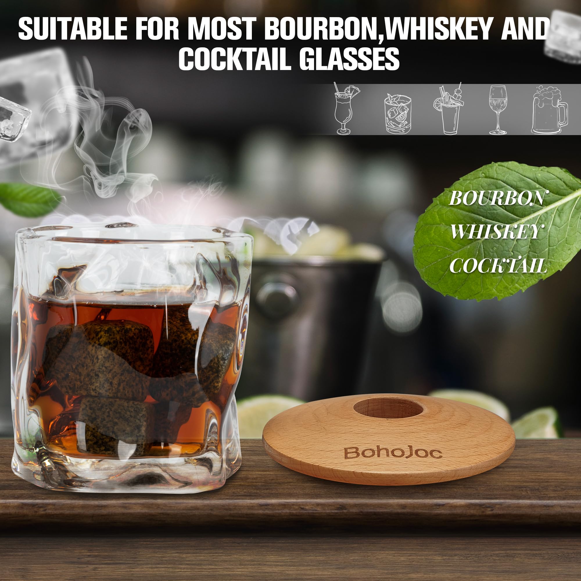 Premium Cocktail Smoker Kit with Torch - Unique Gifts for Men, Dad, Boyfriend - Perfect for Anniversary, Birthday & Christmas - No Butane Required - Ideal for Home Bars, Parties & Special Occasions