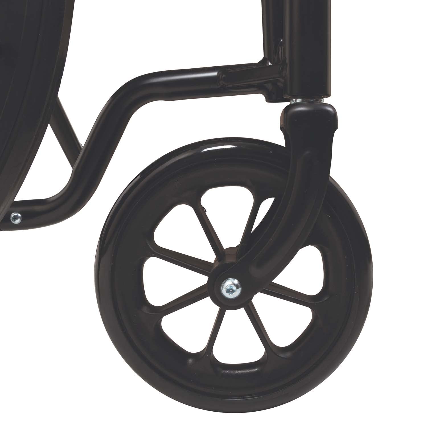 ProBasics K2 Foldable & Portable Standard Self-Propel Manual Wheelchair with Flip Back Padded Armrests - 300 lbs Weight Capacity, Black - Ideal for Home Use, Travel, and Mobility Assistance