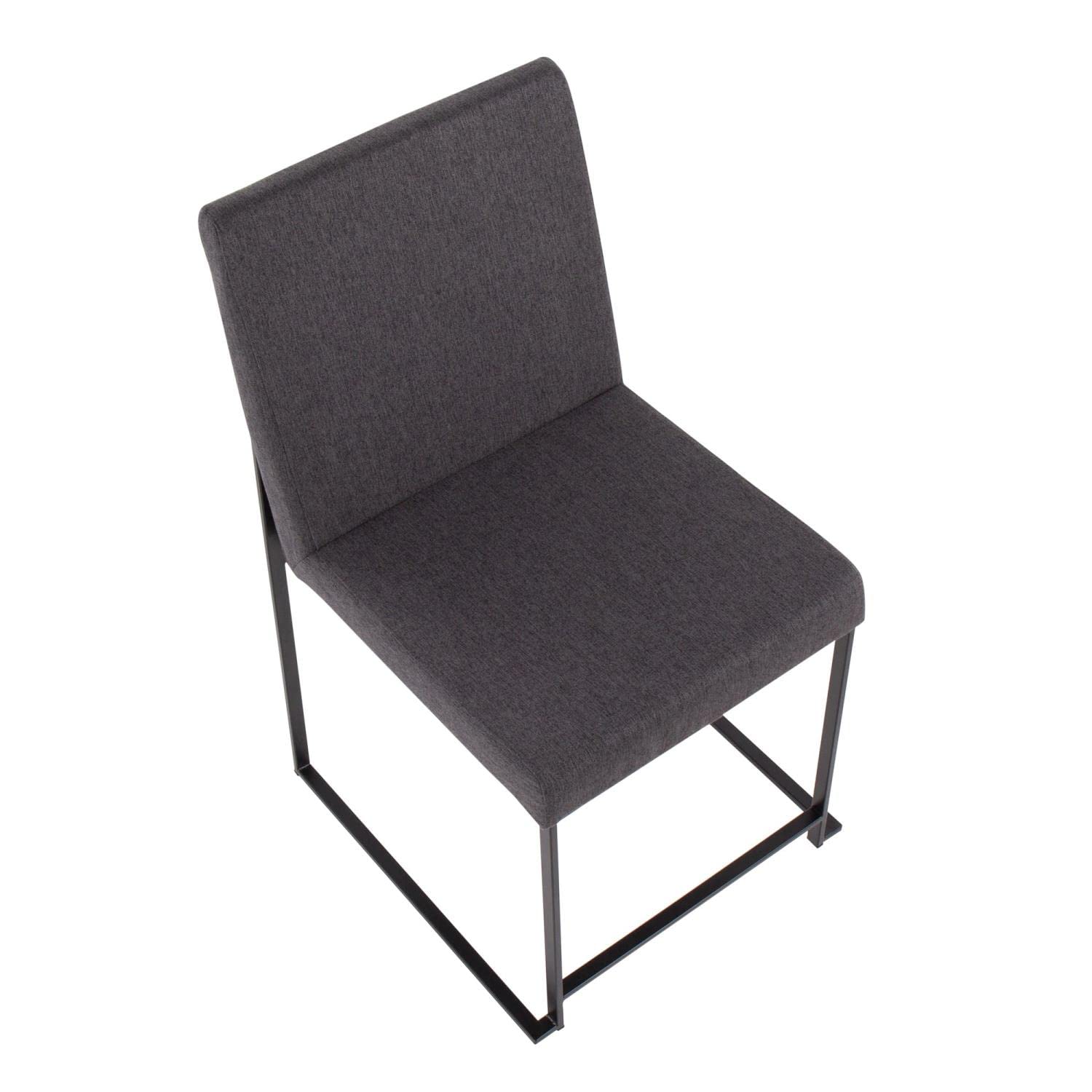 LumiSource High Back Fuji Dining Chair Set of 2 - Modern Upholstered Kitchen Chairs for Dining Table - Comfortable Contemporary Seating for Home, Restaurant & Office Use