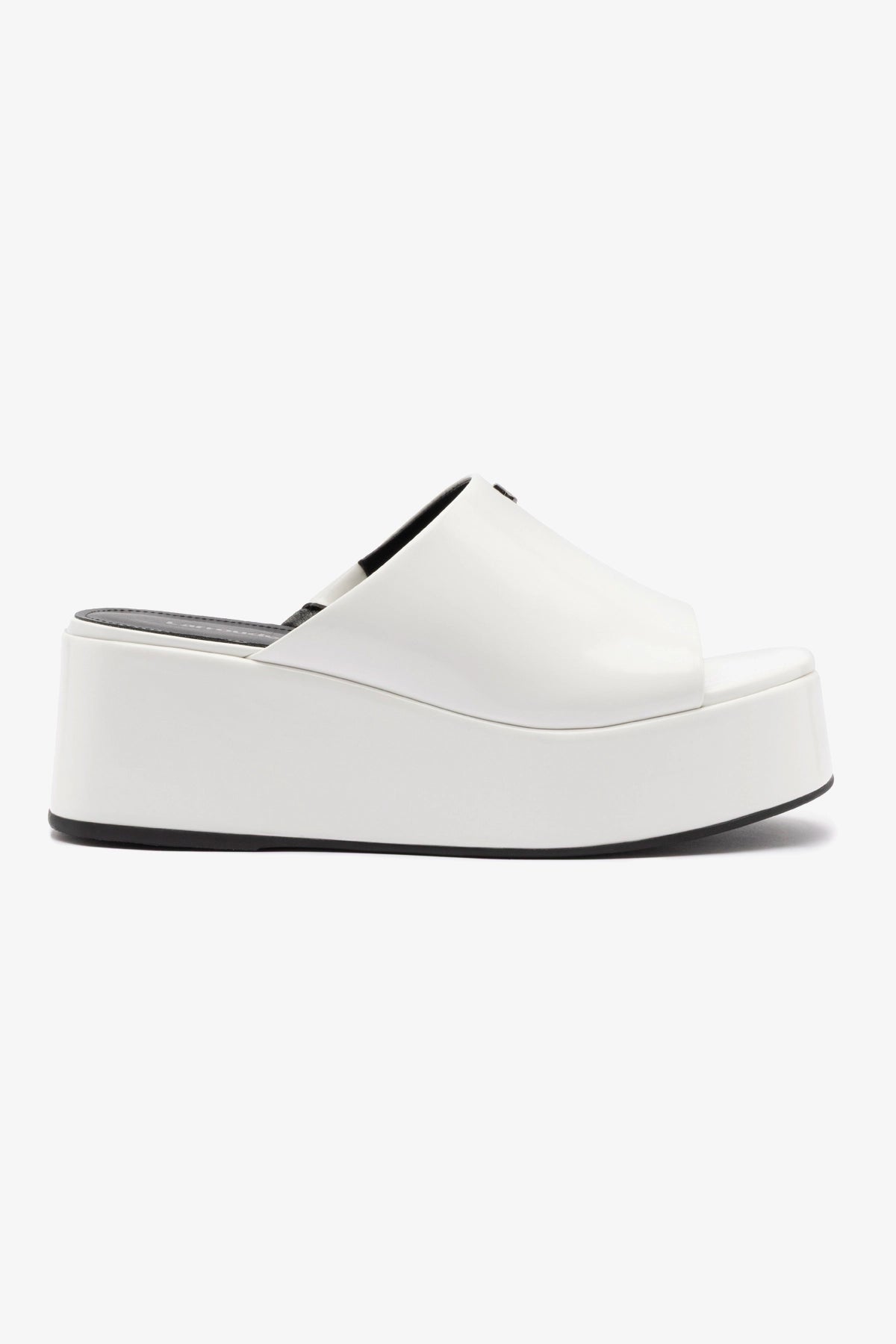 Charli Box Mule Women's White Leather Slip-On Shoes - Comfortable Casual Loafers for Work, Office & Everyday Wear