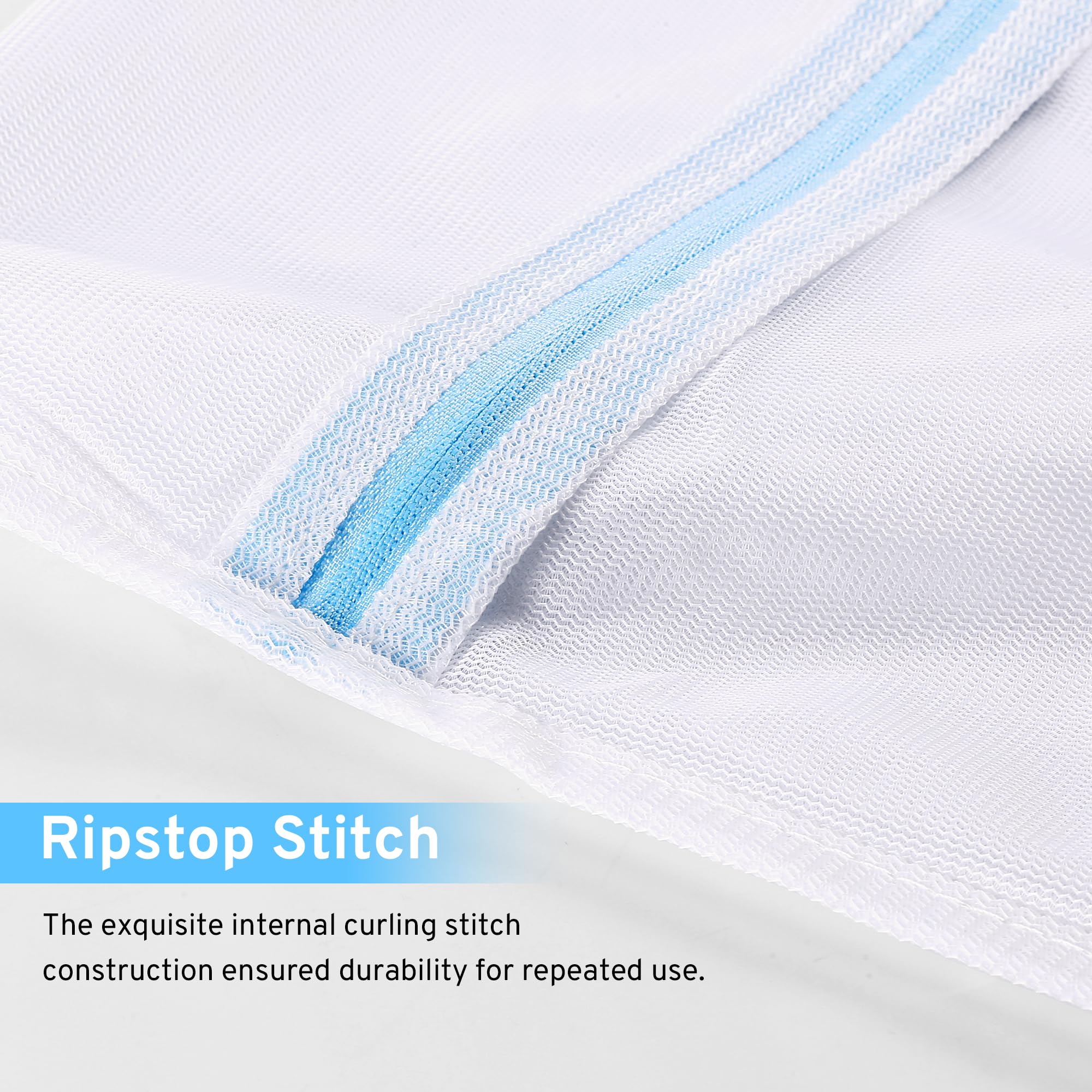 Ultimate 7-Pack Mesh Laundry Bags Set with Auto-Lock Zipper - 6 Sizes for Delicates, Lingerie, Jeans, Blouses & Stockings - Gentle Wash Protection for Bras & Delicate Clothing - Perfect for Travel & Home Laundry Care