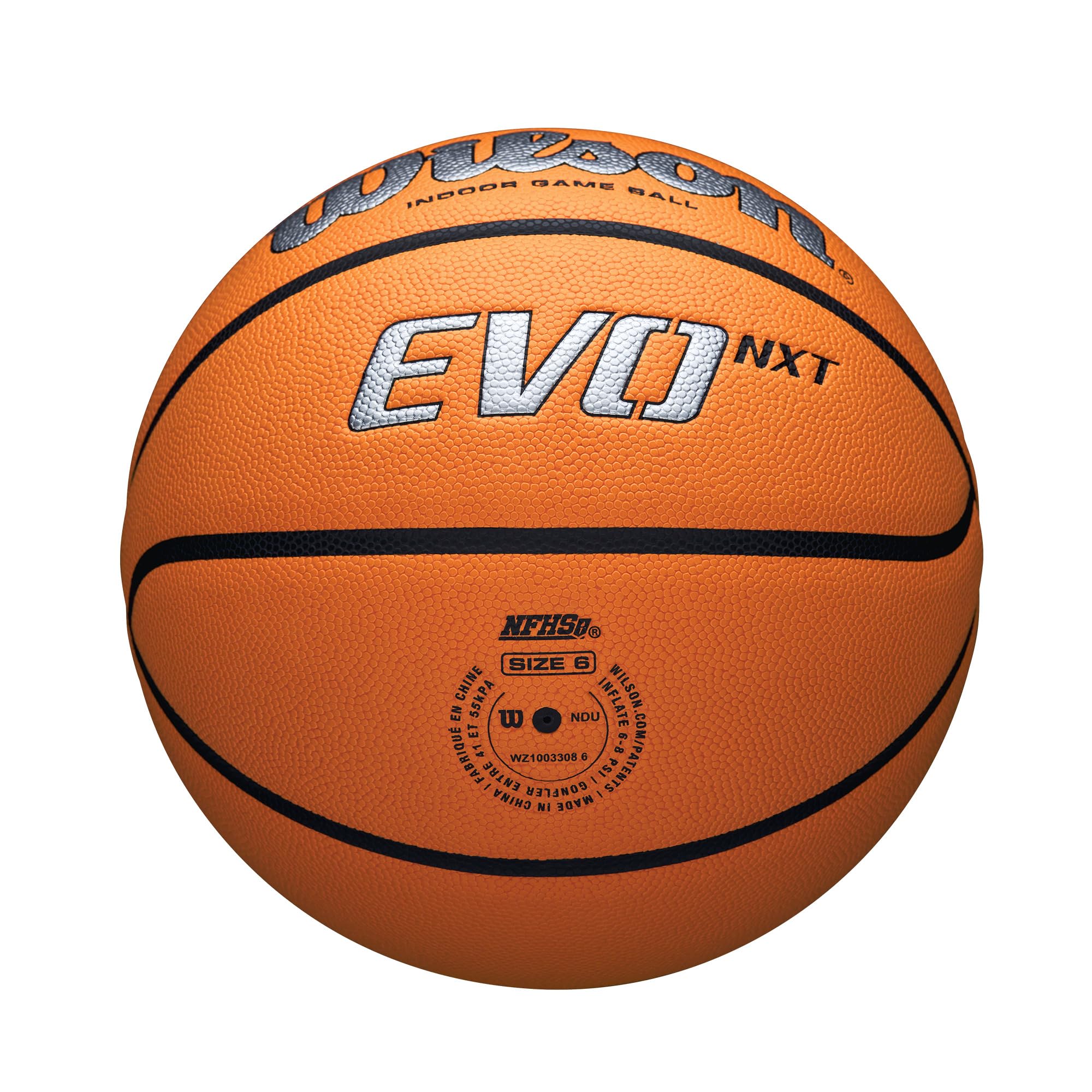 Wilson NCAA Evo NXT Official Indoor Game Basketball - Size 6 & 7 for Men & Women - Perfect for College, High School & Recreational Basketball Games