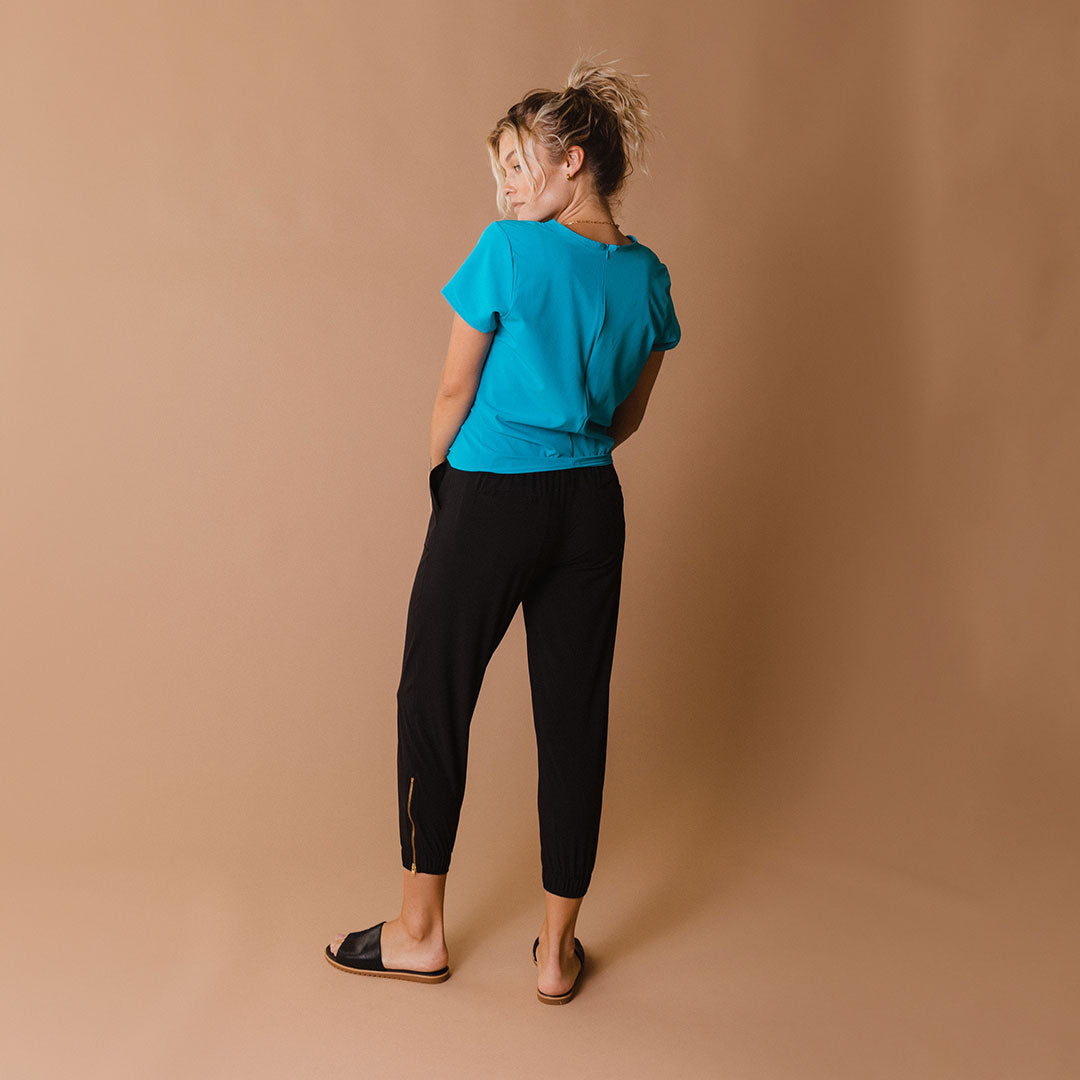 Cobalt Blue Front Tie Blouse for Women - Stylish Casual & Office Wear - Perfect for Summer Outfits and Layering