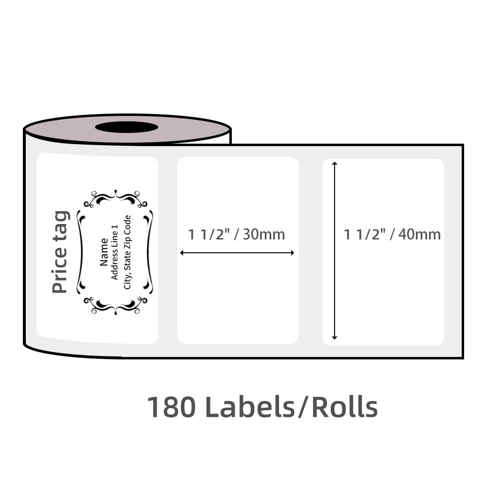Phomemo M110 Portable Bluetooth Barcode Label Printer - 40×30mm Thermal Sticker Printer for Retail, Shipping, Jewelry & Cable Labeling | iOS & Android Compatible | Perfect for Small Business & Home Organization (Black)