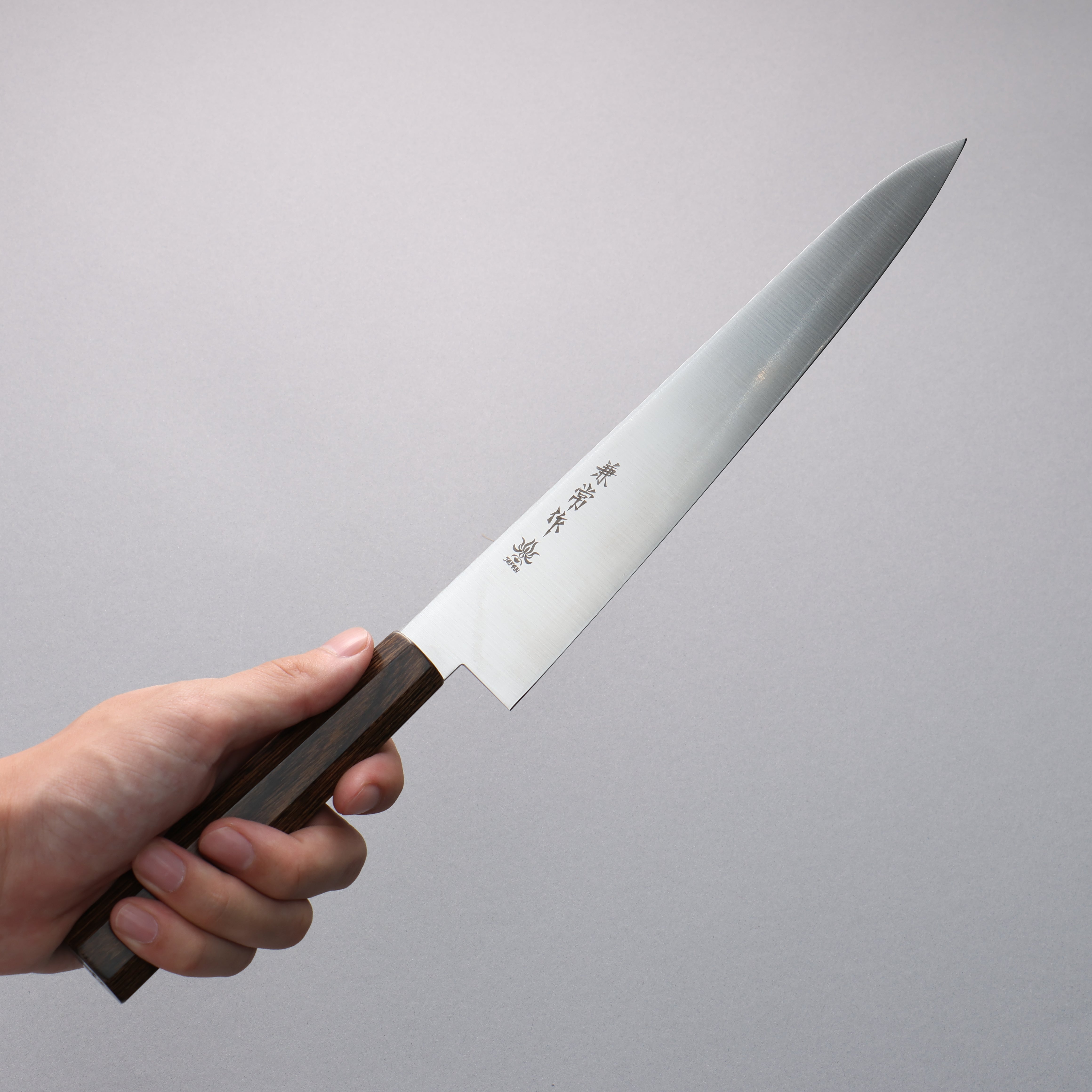 Premium Kanetsune Ichizu VG10 Steel Sujihiki Sushi Knife 240mm - Japanese Chef Knife with Brown Pakkawood Handle for Slicing Raw Fish, Sashimi & Meat - Perfect for Professional Chefs & Home Cooking