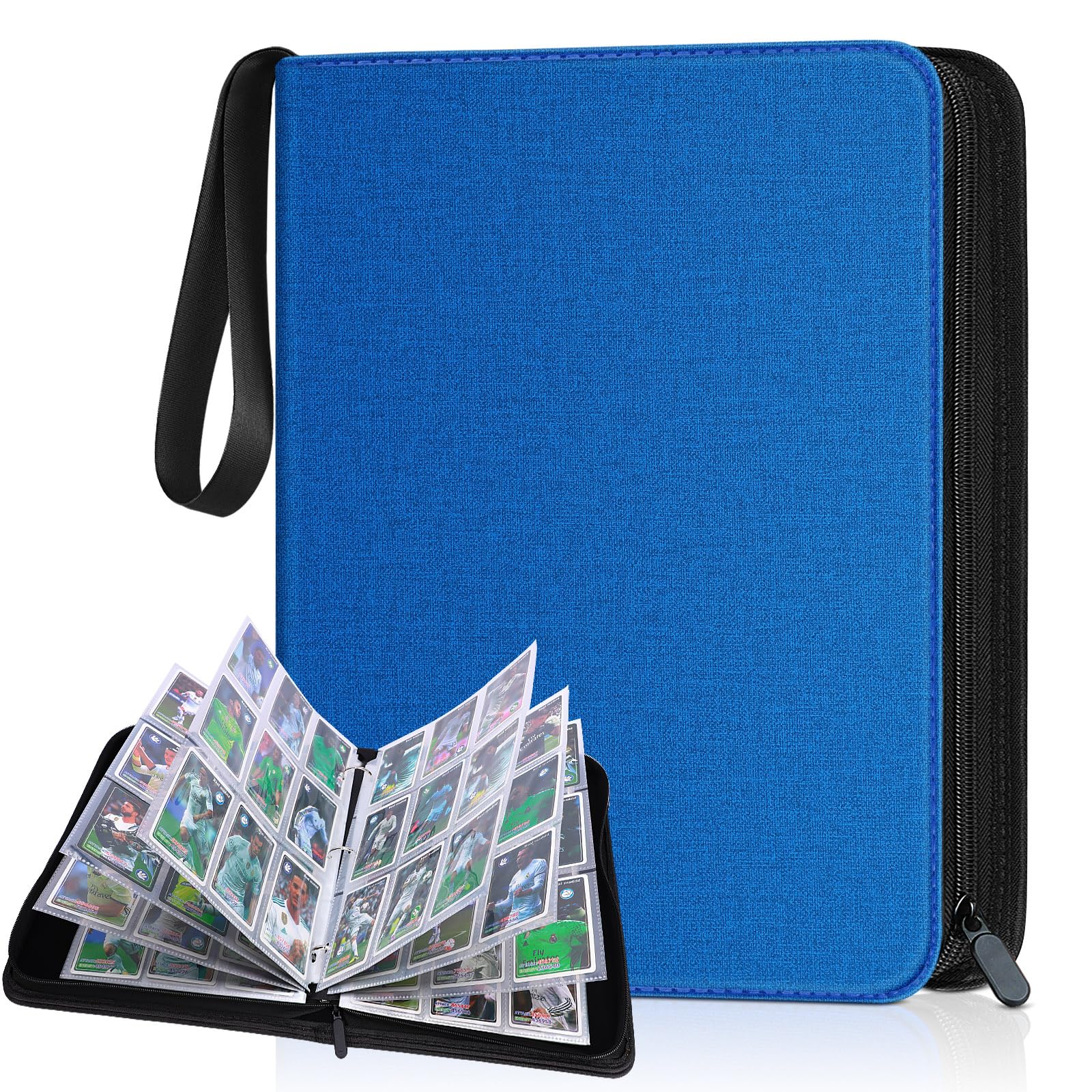 900-Pocket Trading Card Binder - Premium PU Leather Zip Closure Album for TCG, Sports & Collectible Cards | Durable Display Holder for Pokemon, MTG, Baseball Cards | Perfect for Gaming Tournaments, Collectors & Card Storage