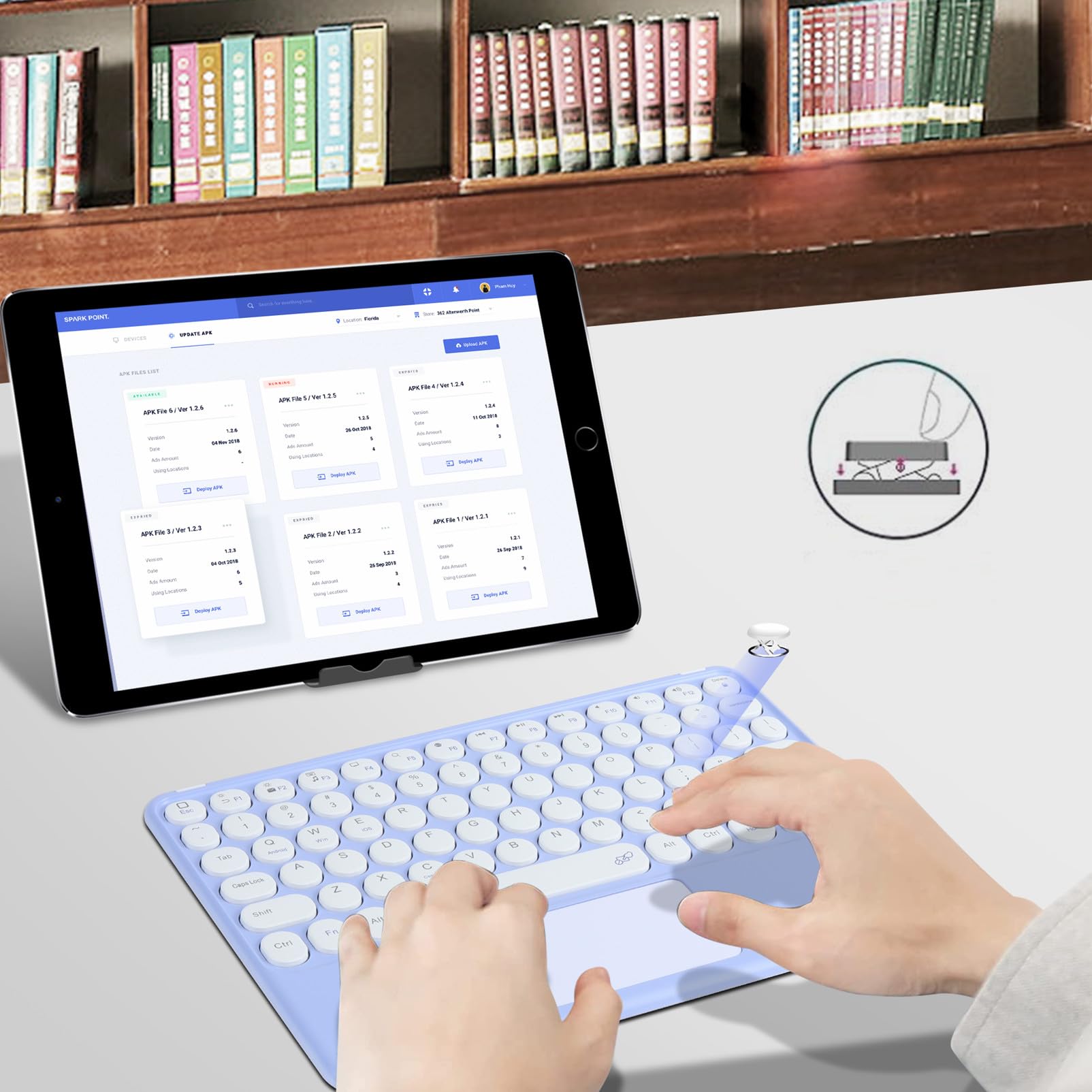 Ultra-Slim Bluetooth Keyboard for iPad, Tablet & PC - Purple | Portable & Rechargeable for Work & Travel