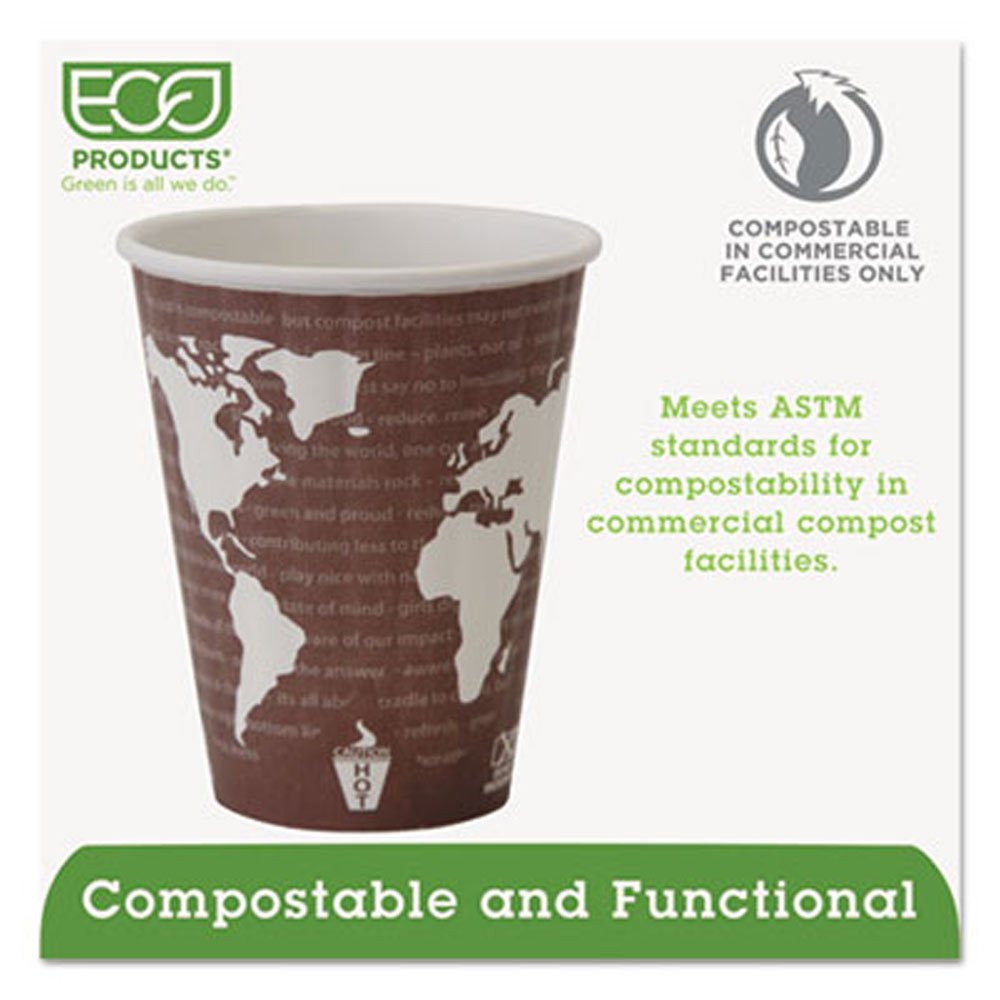 Eco-Friendly Compostable 8Oz Maroon Hot Coffee Cups - 800 Count Carton | Biodegradable Insulated Paper Cups for Coffee, Tea, Hot Chocolate - Perfect for Cafes, Offices, and Eco-Conscious Events