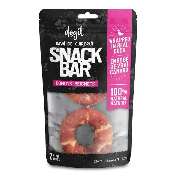 Dogit Snack Bar Donut Dog Treats with Duck Flavor - Healthy & Delicious Training Rewards for Small, Medium & Large Dogs - Perfect for Obedience Training, Positive Reinforcement & Special Occasions