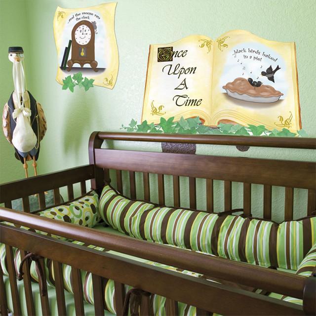 Once Upon A Time Nursery Rhymes Wall Mural - Beautiful Storybook Themed Wallpaper for Kids' Bedroom & Playroom Decor