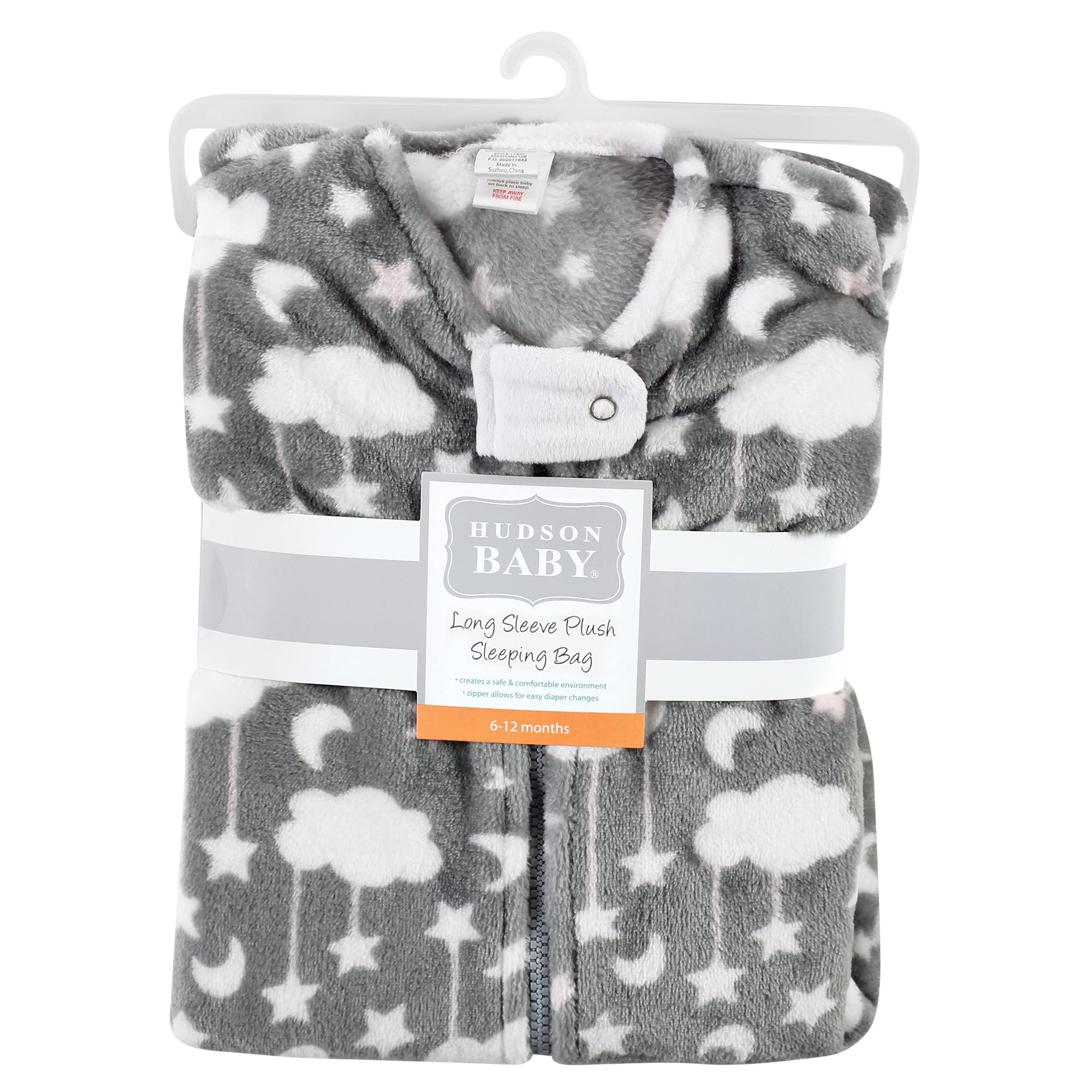 Hudson Baby Unisex Plush Sleeping Bag Sack Blanket for Newborns 0-6 Months - Soft & Cozy Baby Wearable Blanket for Nursery, Travel & Sweet Dreams