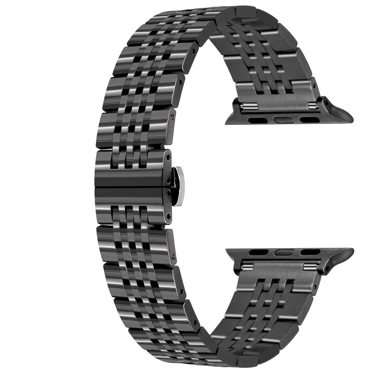 Premium Stainless Steel Watch Band for Apple Watch Series 8/7/6/5/4/3/2/1/SE/Ultra - Gold Silver Black Rose Glossy Metal Strap Compatible with 38mm/40mm/41mm/42mm/44mm/45mm/49mm iWatch - Elegant Replacement Band for Women & Men | Perfect for Workouts, Office Wear & Formal Occasions