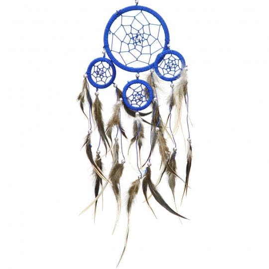 Blue Dreamcatcher - Handmade Native American Style Wall Hanging Decor for Bedroom, Nursery & Boho Home - Perfect for Spiritual Protection & Peaceful Sleep