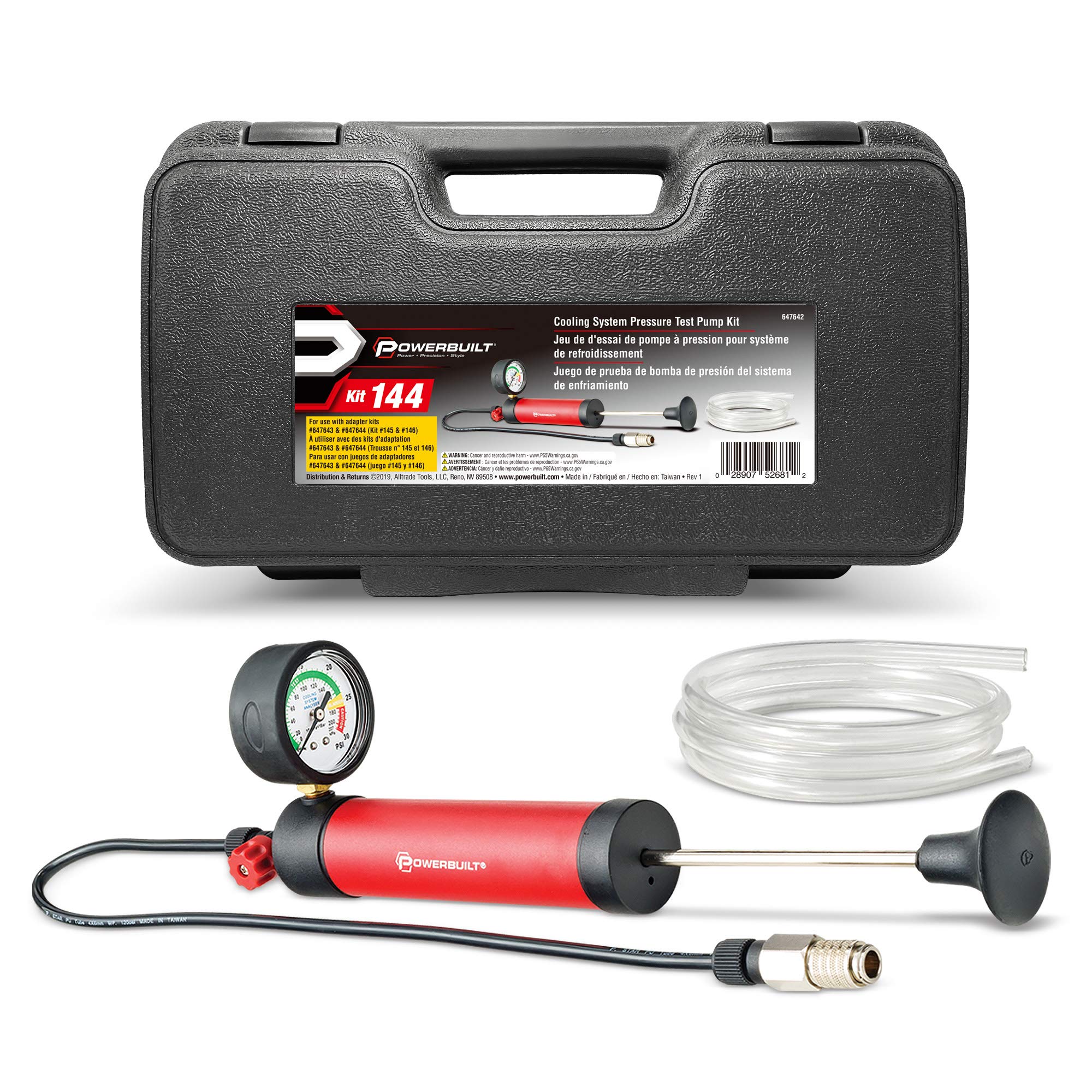 Powerbuilt 647642 Cooling System Adapter Kit for European Vehicles - Pressure Testing Pump Kit, Radiator & Coolant Bottle Attachments | Professional Auto Repair Tool for Mechanics & DIY Car Maintenance