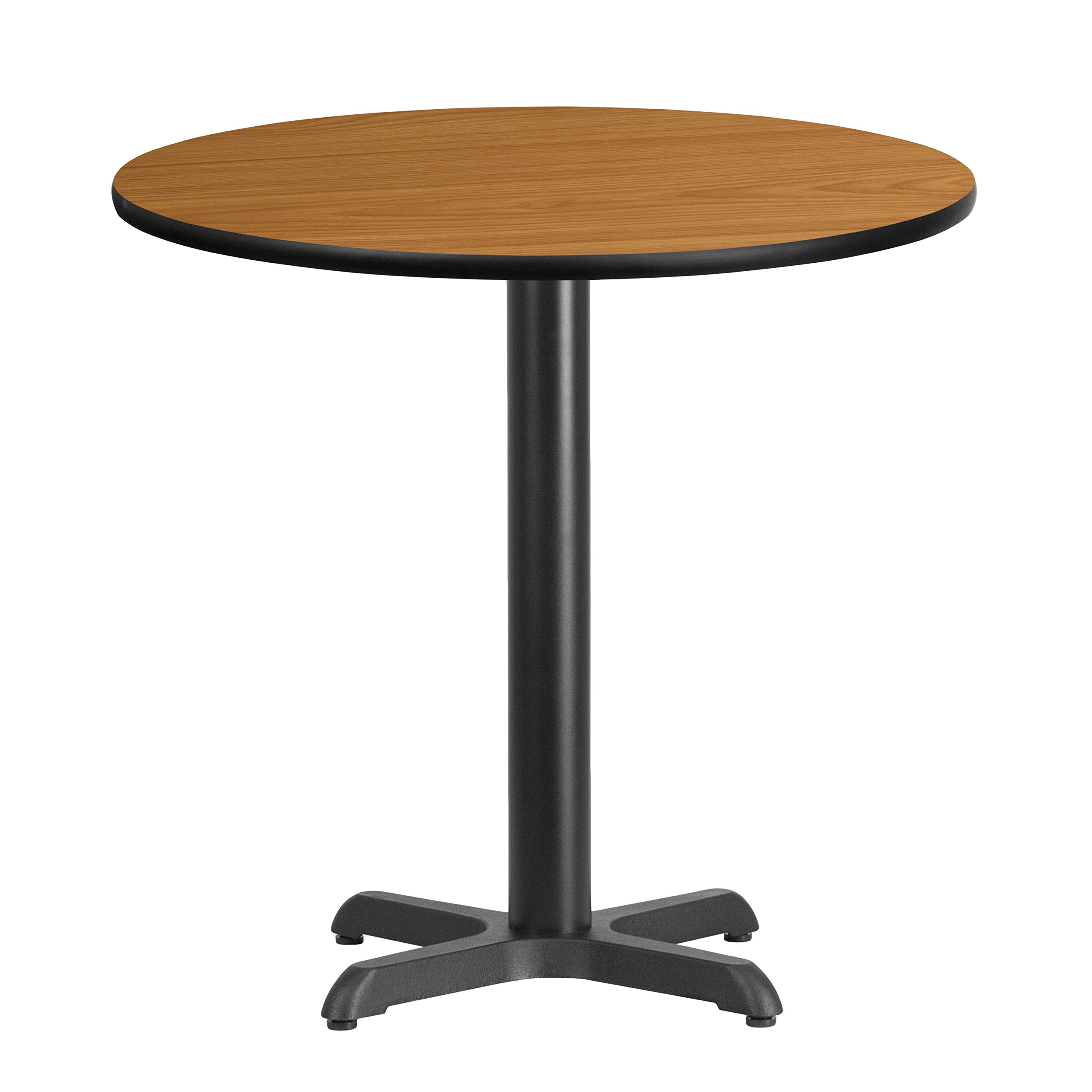 EMMA + OLIVER 30 Inch Round Natural Laminate Dining Table Top with 22x22 Inch Sturdy Base - Perfect for Small Spaces, Kitchens & Breakfast Nooks
