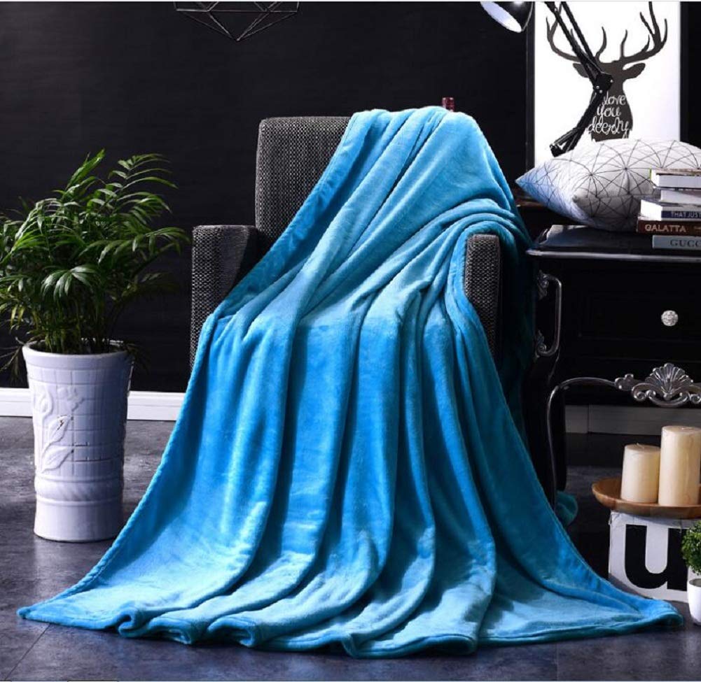 Luxury Faux Fur Mink Throw Blanket - Ultra Soft Fleece Blanket for Bed, Couch & Sofa - Warm Cozy Blanket for Winter - King Size 150x200cm - Blue - Perfect for Home Decor, Gifts & Cold Weather Snuggling