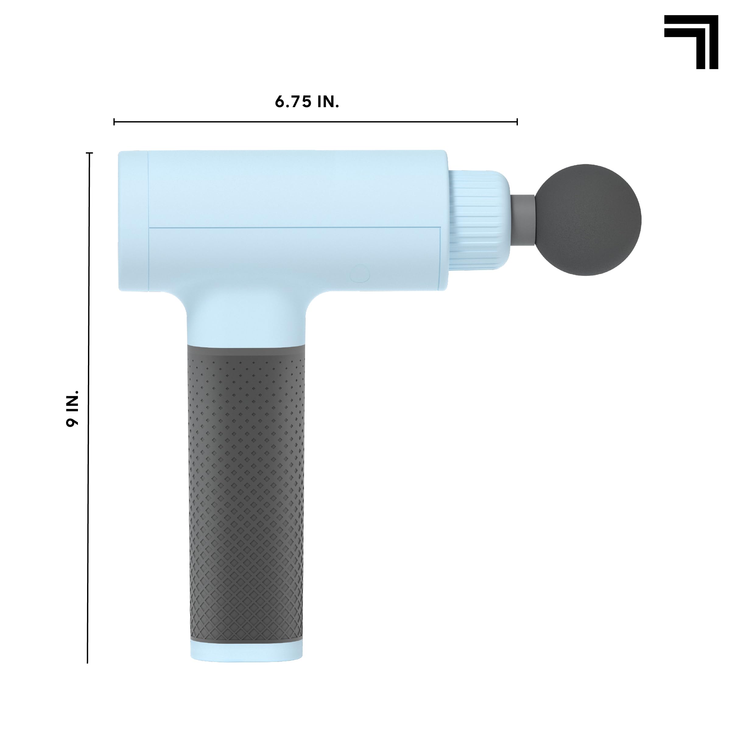 Sharper Image Powerboost Massage Gun 3.0 - Deep Tissue Percussion Massager with 5 Attachments & 6 Speed Levels, Quiet Motor for Pain Relief & Muscle Recovery | Ergonomic & Lightweight Design | Perfect for Athletes, Gym Recovery, Office Workers & Home Use - Blue